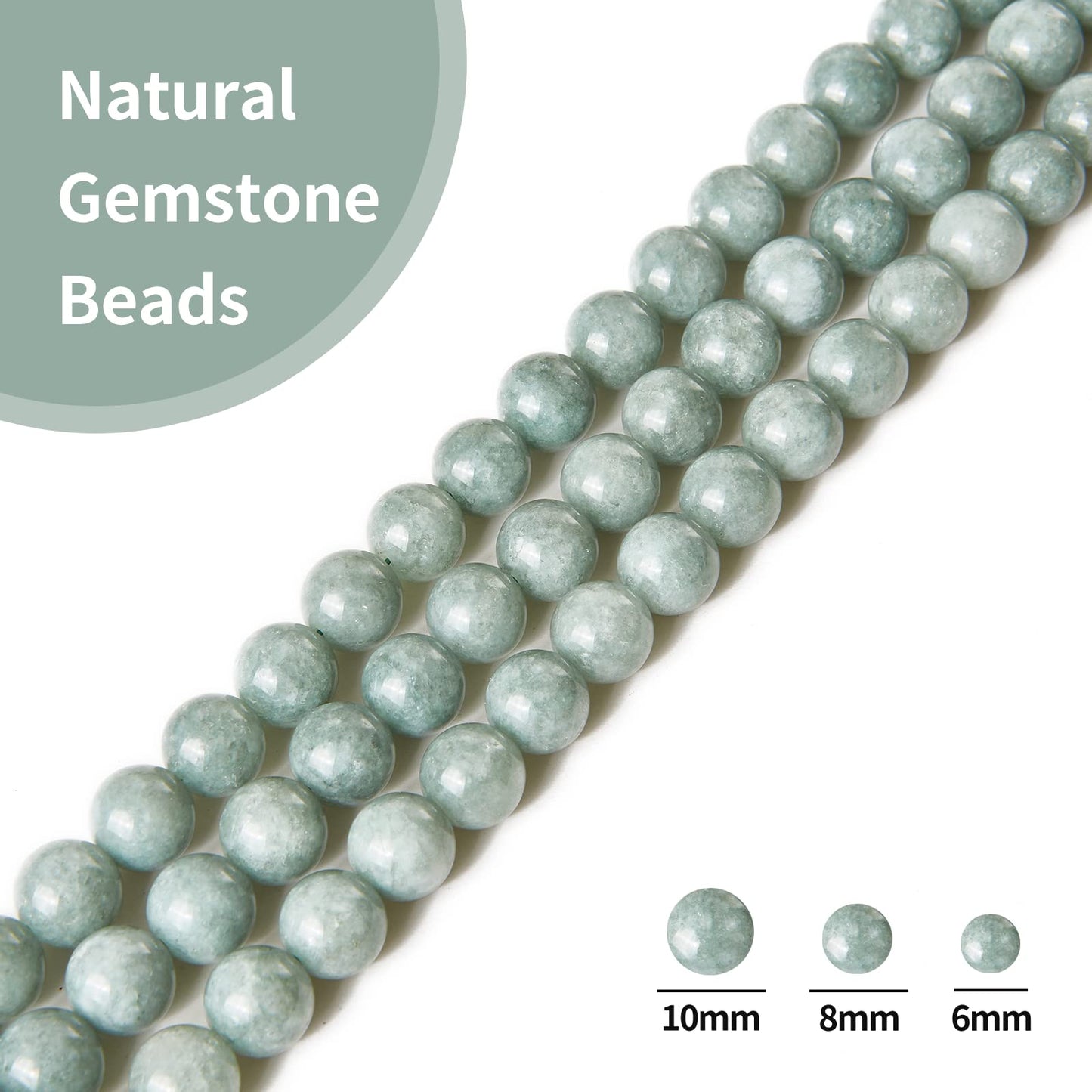 45pcs 8mm Natural Burmese Jade Beads Gemstone Beads Round Loose Beads for Jewelry Making