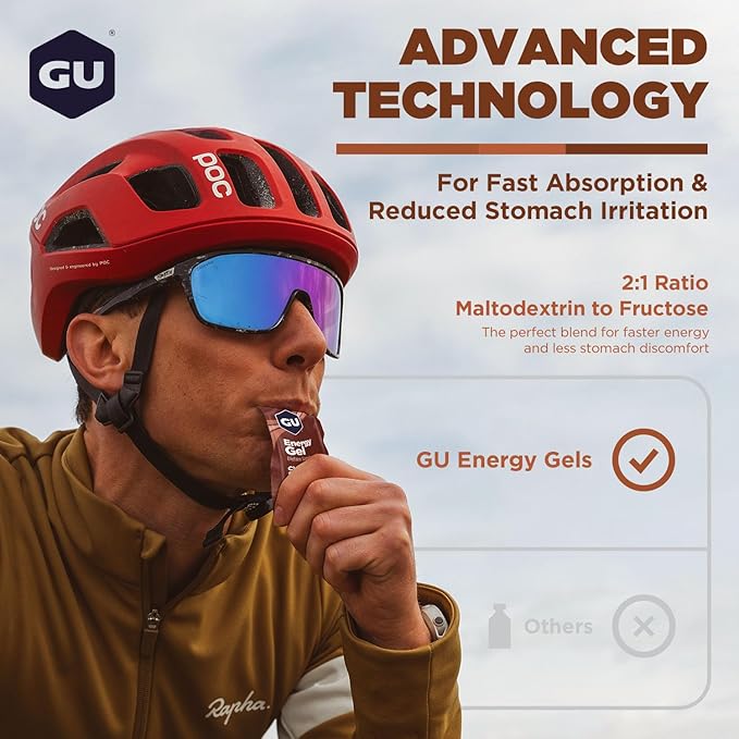 GU Energy Original Sports Nutrition Energy Gel, Vegan, Gluten-Free, Kosher, and Dairy-Free On-the-Go Energy for Any Workout, 24-Count, Chocolate Outrage