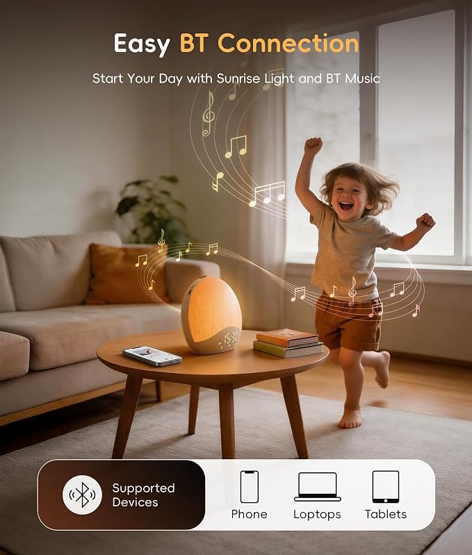 ecozy Sunrise Alarm Clock, White Noise Machine, Sound Machine for Bedroom