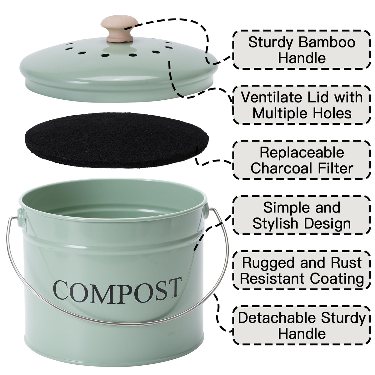 Compost Bin for Kitchen Counter