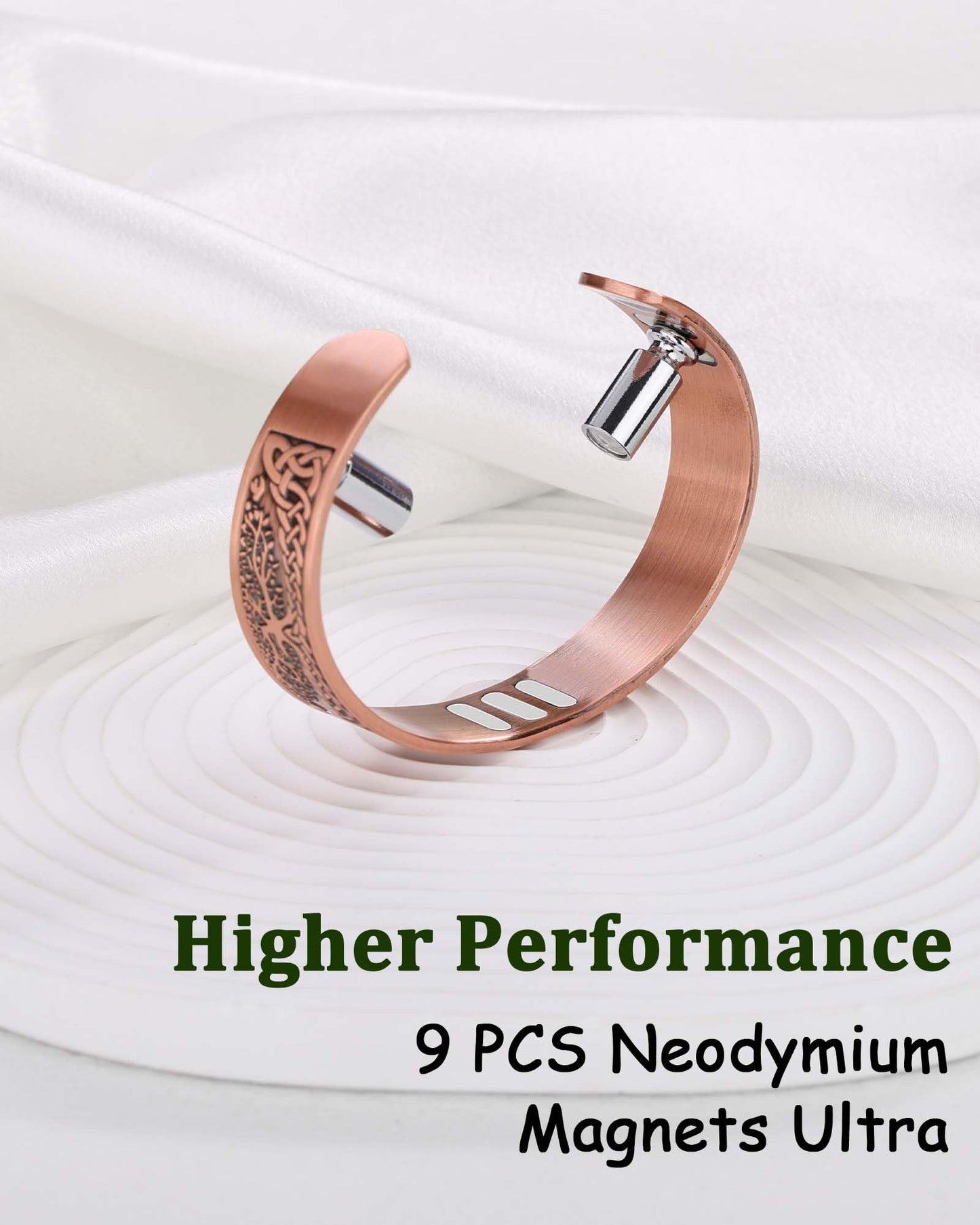 MagEnergy Copper Bracelet for Men, 9X Strength Magnetic Bracelet with 5000 Gauss Magnets, 99.99% Pure Solid Copper, Men's Jewelry Gift