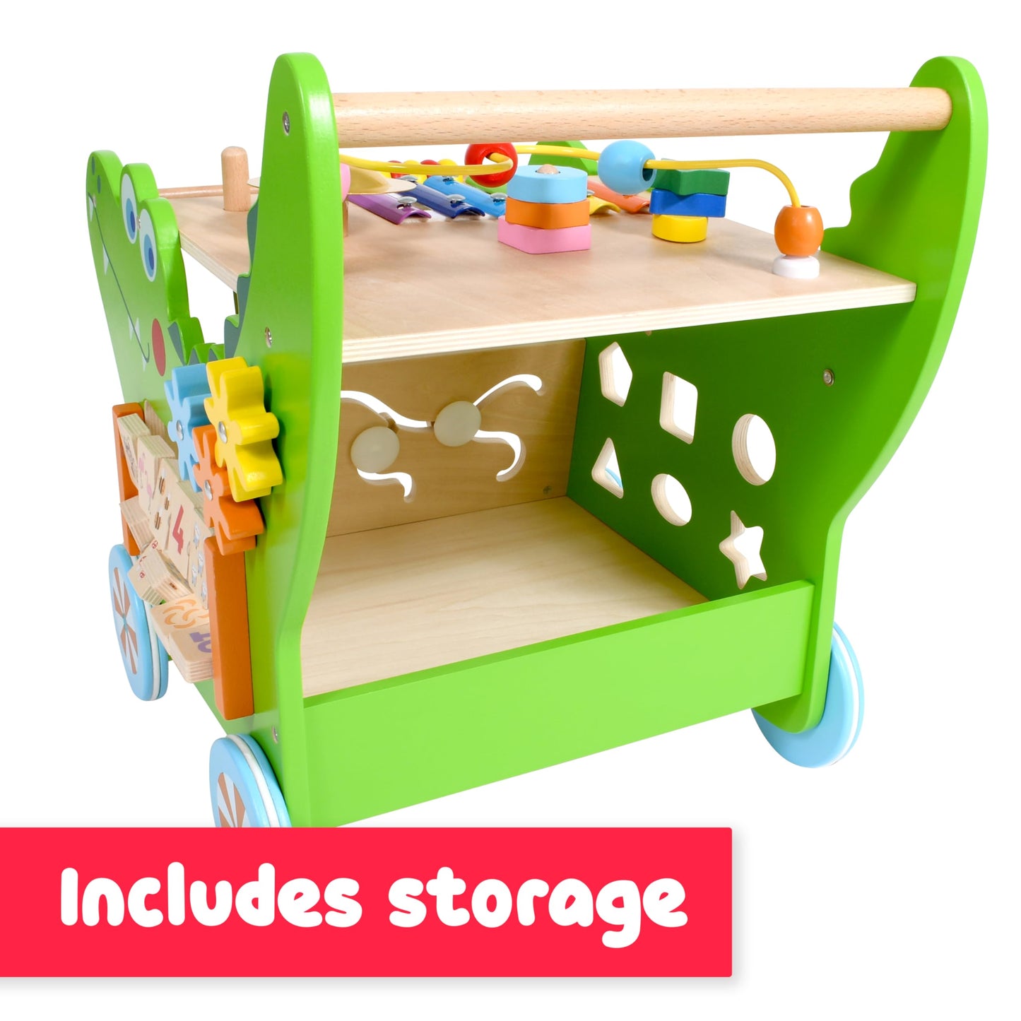 Spark & Wow Crocodile Activity Walker | 10 Activities | for Ages 1+ | Activity Table for Toddlers | Push and Pull Learning Walker