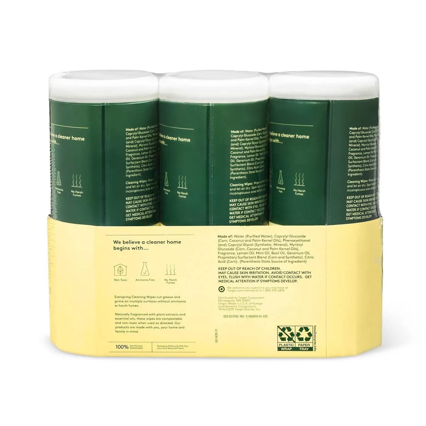 Ever Spring Multi-Surface Cleaning Wipes Lemon & Mint 3 Pack