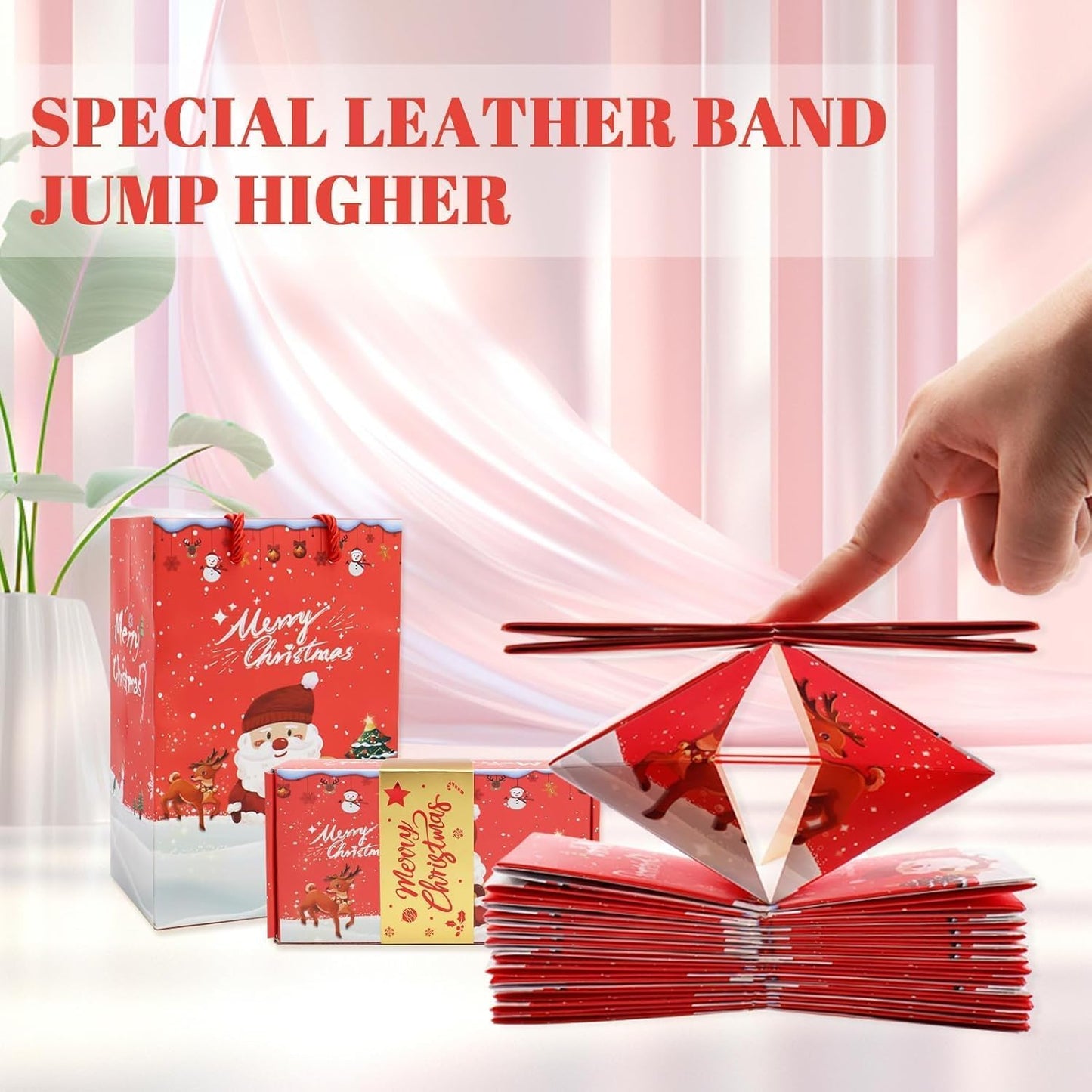 16pcs Surprise Gift Box Explosion for Money, Surprise Envelope Gift Box - Folding Pop-Up Explosion Box for Money, Surprise Pop Up Money Box for Merry (Red)