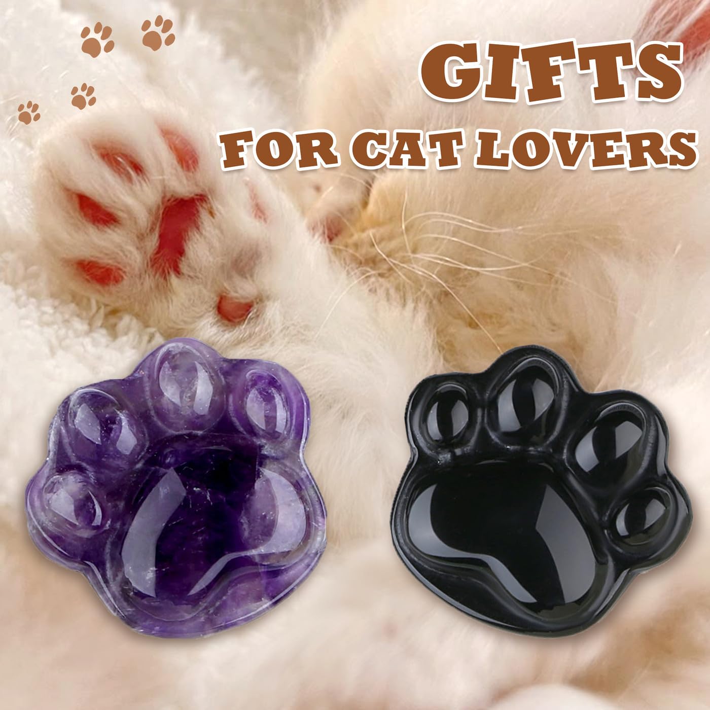 NUKAYAI Gold Obsidian Cat Statue Crystals and Healing Stones Carved Figurines for Handcrafted Worry Stone Crystal Decoration Natural Gemstones Mini Trinkets for Cat Women Lovers