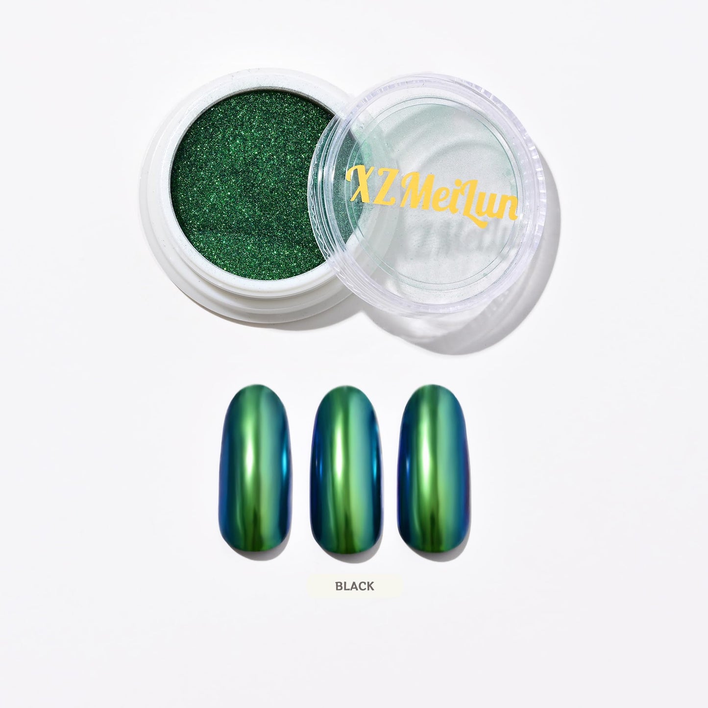 XZMeiLun Chameleon Chrome Nail Powder, Big-Capacity 0.8g Aurora Blue Turns Green Mermaid Aurora Powder Pigment Pearlescent Nail Art Glitter Decoration, Can Mixed with Builder Gel Nail Polish for Use