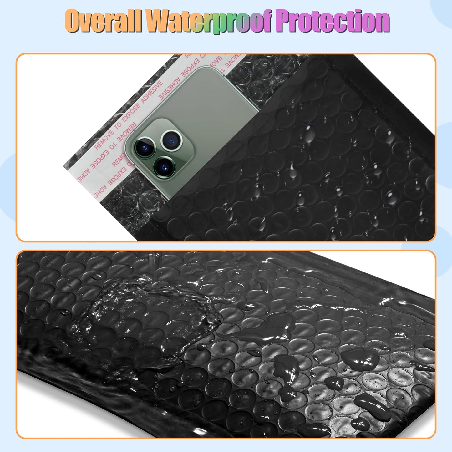4x8 Inch Bubble Mailers 100 Pack Black Self Seal Padded Envelopes Usable Size 4x7" Waterproof Mailing Shipping Bags for Small Business Mailing Jewelry Makeup