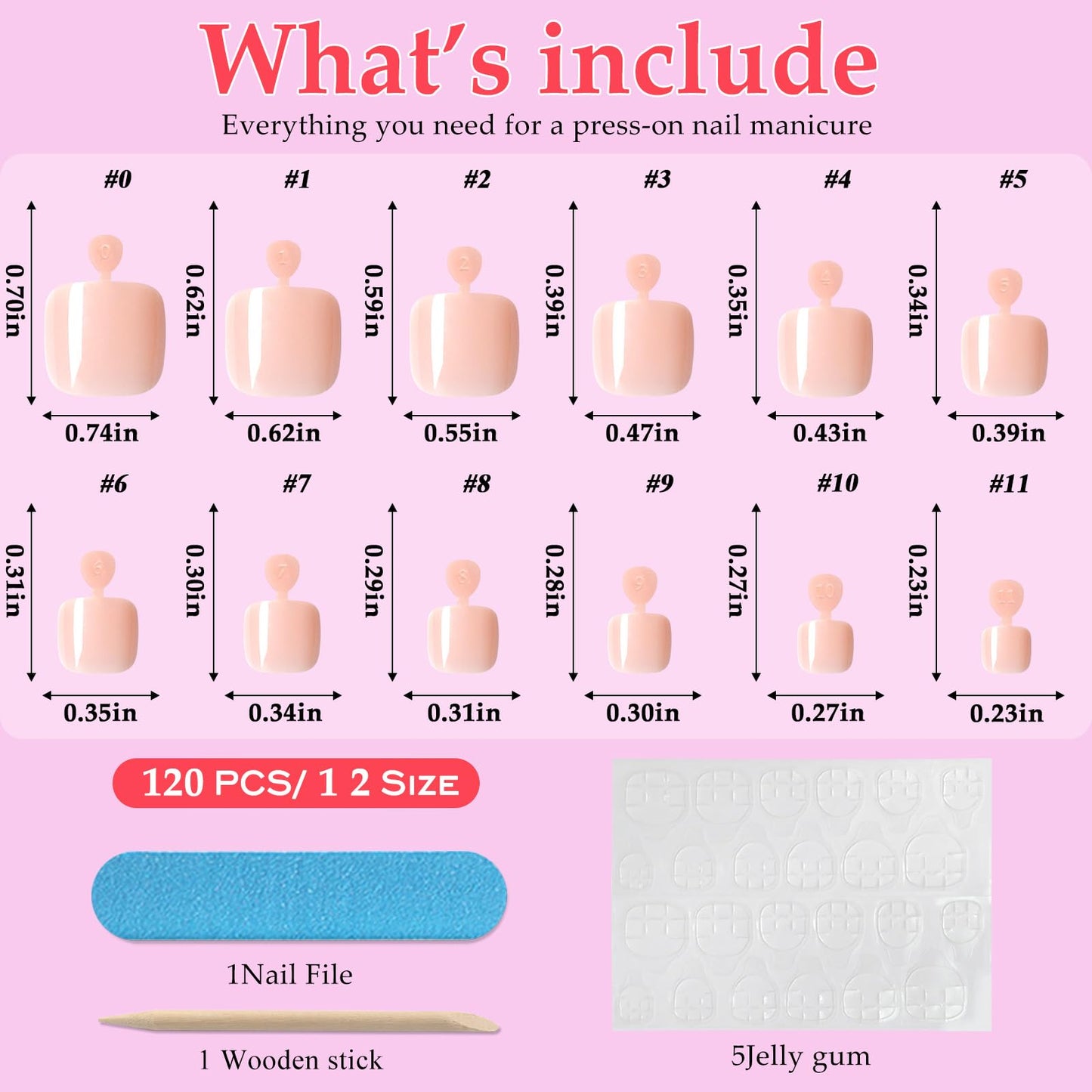 Lifextol 120PC Pink Press on Toenails for Women Fake Toe nail Press ons Acrylic Toe Press on Nails Set, Pink Press on Toe Nails Press on Fake Toenails Press ons Acrylic Toe Nail Tips Kit & Glue Tabs