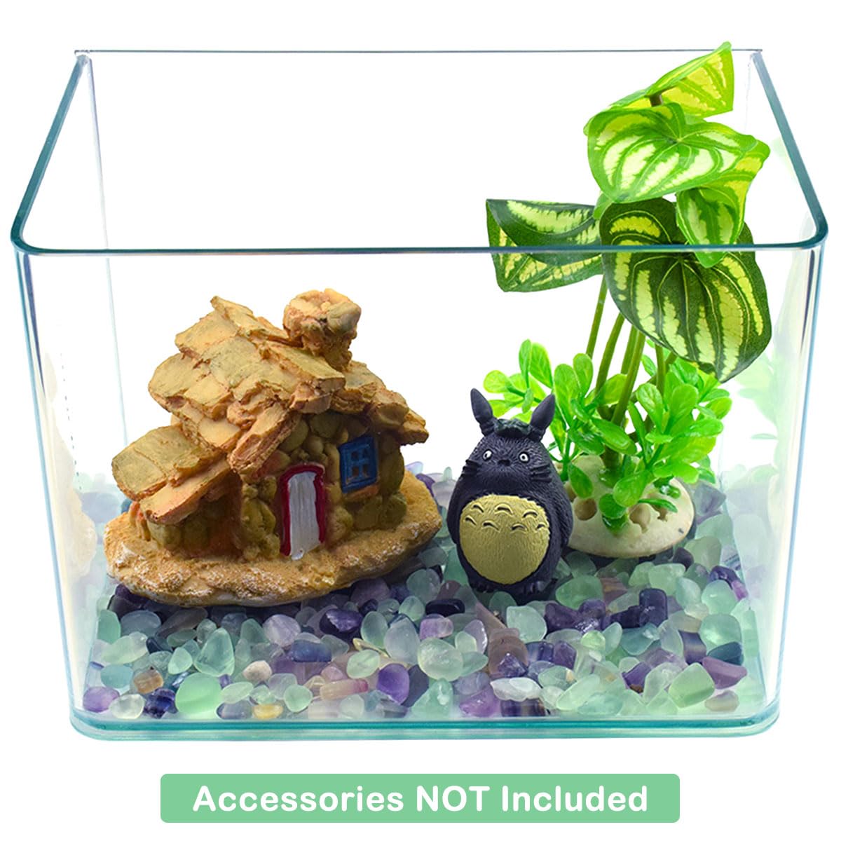 WAYBER Decorative Crystal Pebbles, 1 Lb/460g (Fill 0.9 Cup) Natural Quartz Stones Aquarium Gravel Sea Glass Rock Sand for Fish Turtle Tank/Air Plants Decoration
