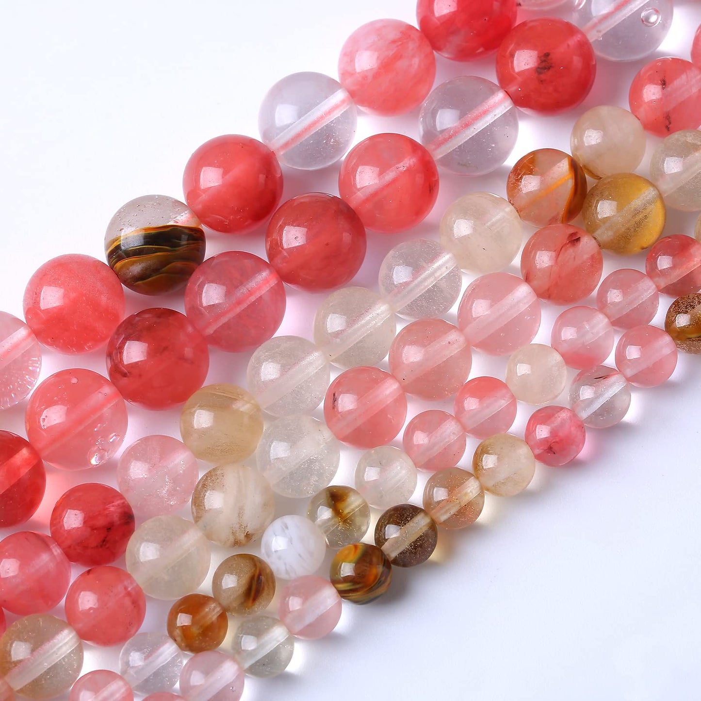 36PCS 10MM Watermelon Tourmaline Stone Beads Natural Gemstone Bead Crystal Healing Energy Jewelry Making DIY 15 inches