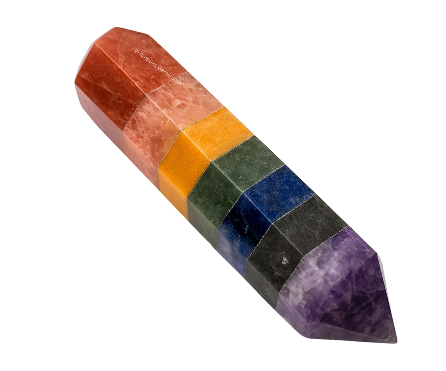 Amazing Gemstone 7 Chakra Crystal Towers ~ Natural Healing Crystal Point Obelisk for Reiki Healing and Crystal Grid (3" to 4" INCH)