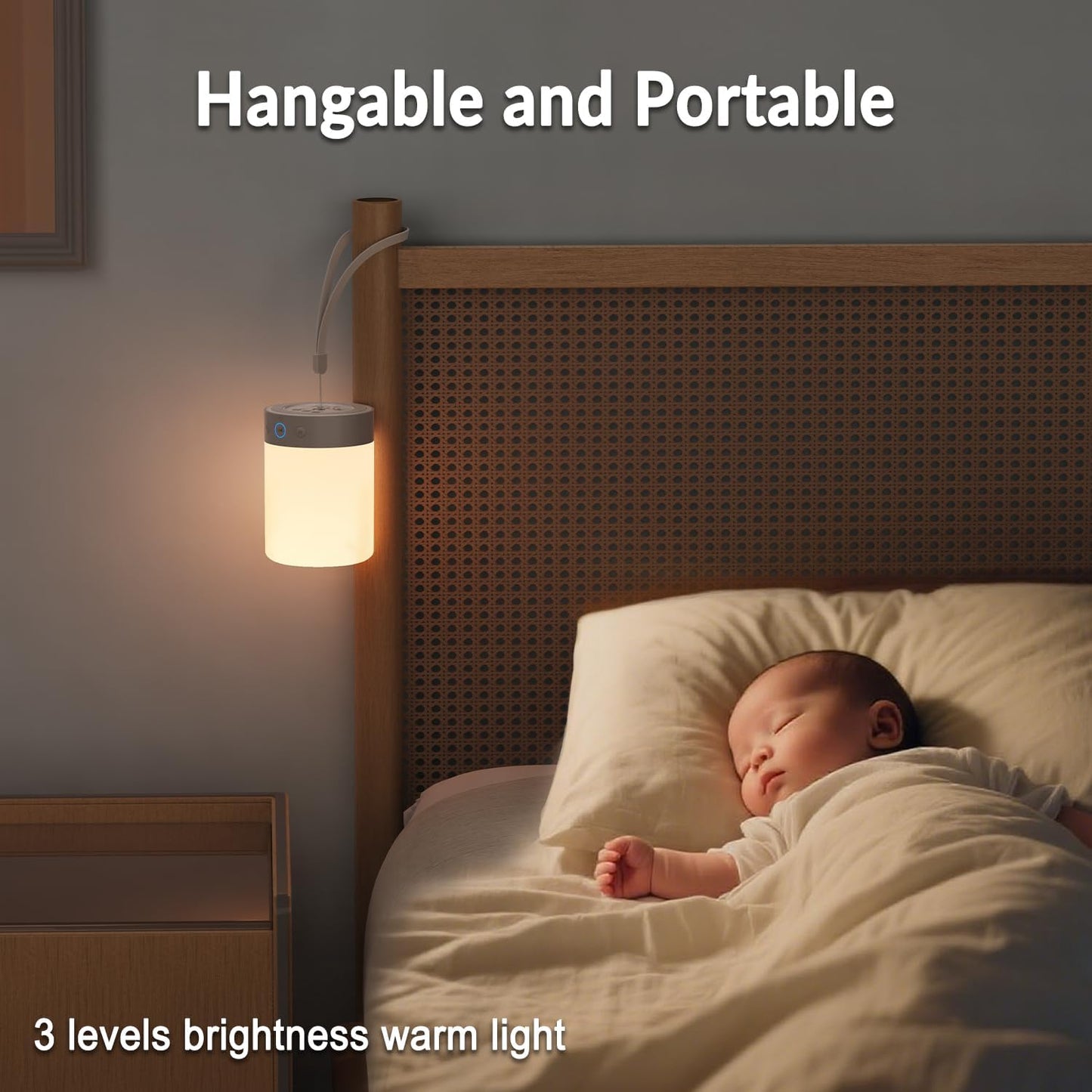 Night Lights, White Noise Machine – 20 Non-Looping Sleep Sounds, Rechargeable Battery, Touch Control, 6 Timers & Memory Function | Portable Sound Machine for Baby, Adults, Nursery, Travel