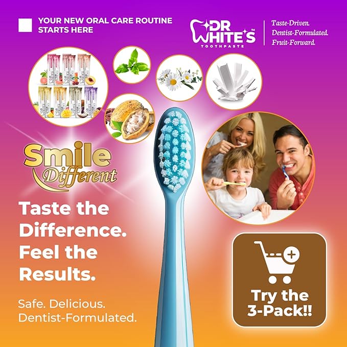 Dr. White’s Fluoride-Free nHA Toothpaste 2-Pack; Dentist-Formulated, Nano Hydroxyapatite + Xylitol, Sensitivity Relief Complex™, Mint-Free, Enamel Safe, Swallow-Safe (3.5 Oz, Mango Joy)