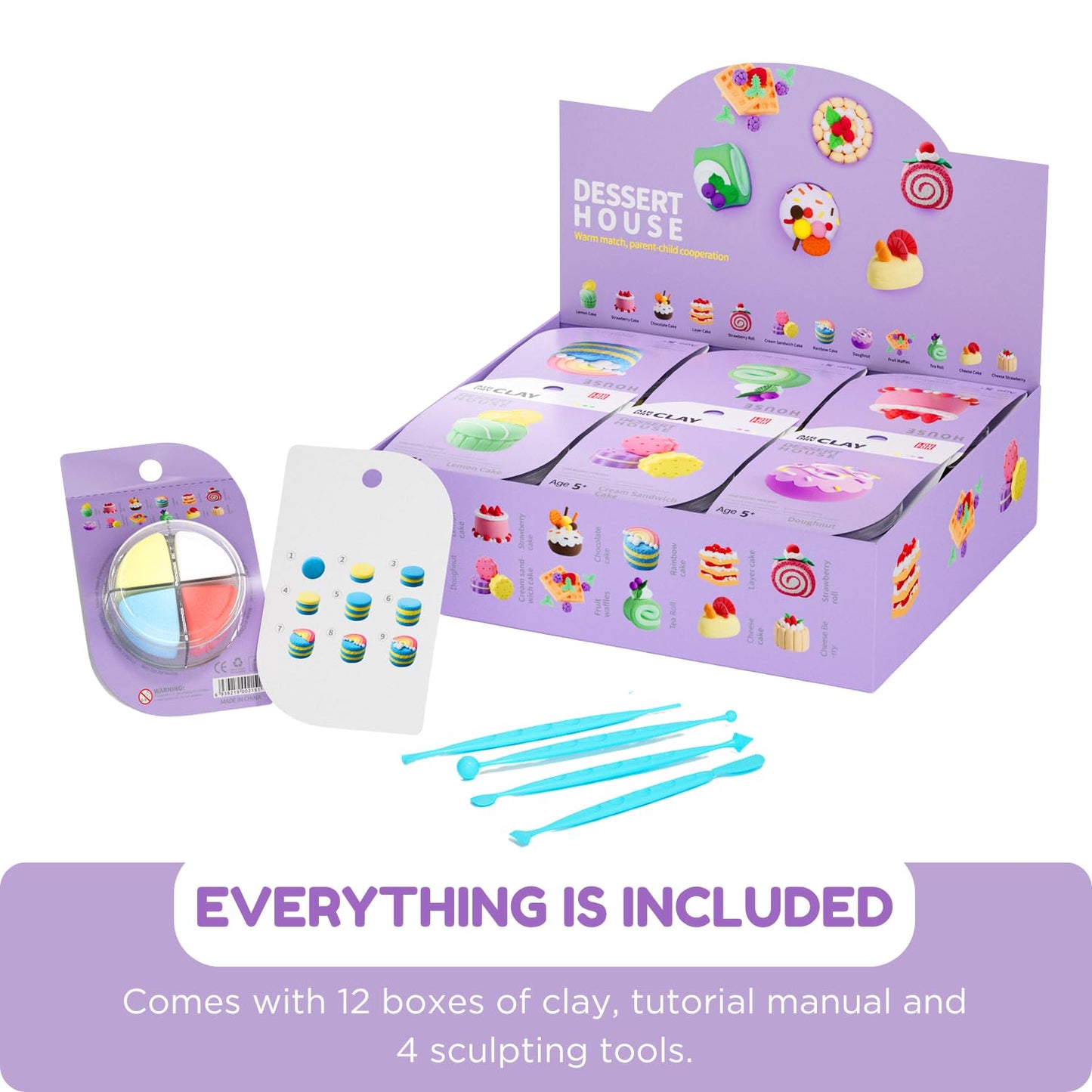 LOUFOR Air Dry Clay Kits - Modeling Clay for Kids, Ultra Light & Soft, Safe & Non-Toxic, DIY Air Dry Clays Kit with Sculpting Tools and Tutorials, Creatible Art Crafts Toys Gifts for Boys Girls