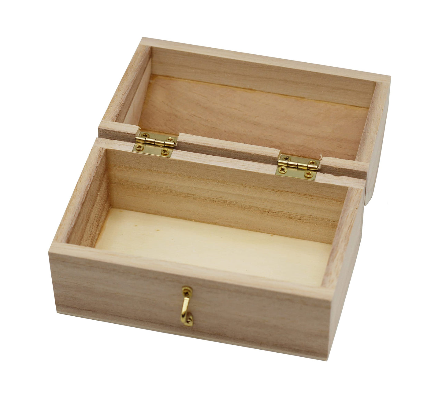 Creative Hobbies Pack of 6 Ready to Decorate Wood Treasure Chest Box Savings Bank with Coin Slot, Hinged Lid and Lockable Front Clasp, DIY Craft
