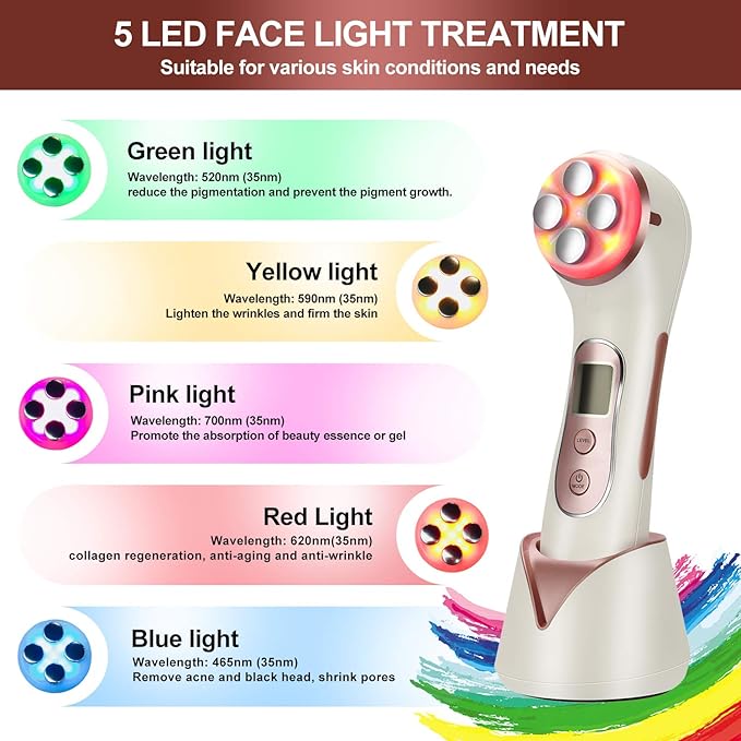High Frequency Facial Machine 5 in 1 Facial Massager Micro-Current Recharable Facial Frequency Device