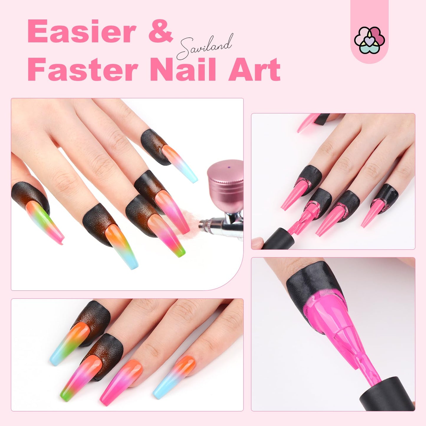 SAVILAND Nail Polish Protector for Fingers: 100PCS U V Protection U-Shaped Nail Protector Cuticle Protector for Nails Painting Peel Off Nails Tape for Airbrush Gel Polish Nail Art