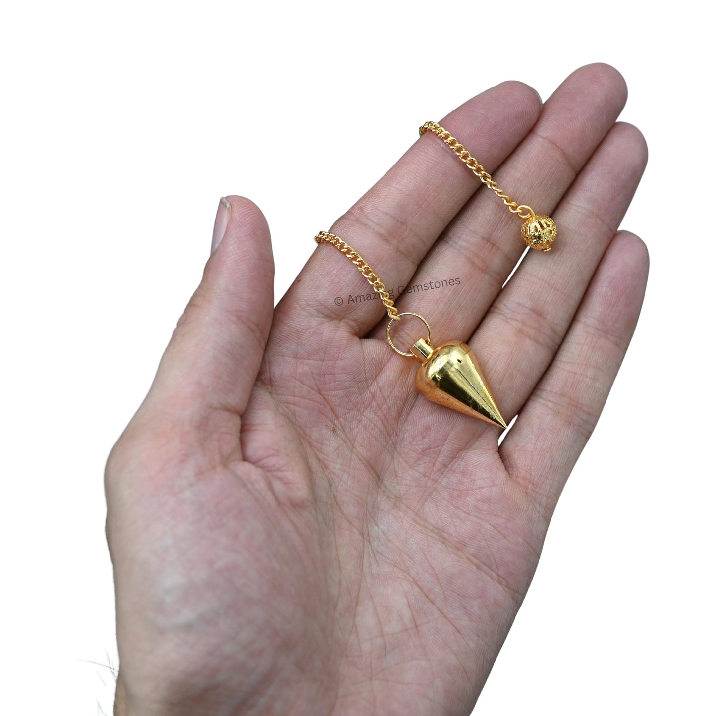 Amazing Gemstone Healing Metal Pendulums for Divination, Gold Dome Cone Steel Copper Pendulum High Energy Pendulo de Bronce Pendulos de Mesa MP95