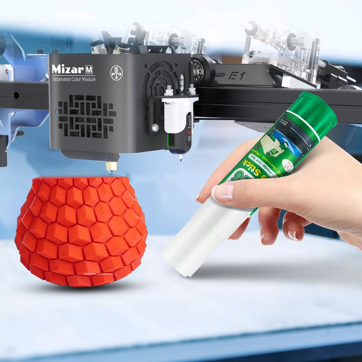 3D Printer Glue Sticks, 36 Grams Each PVP Solid Glue Sticks for Hot Bed Plate, Washable, Non-Toxic, Reduce Warping for PLA, ABS, PETG, Hips, TPU Filament on PEI, Glass, Aluminum, Buildtak Board, 6Pcs