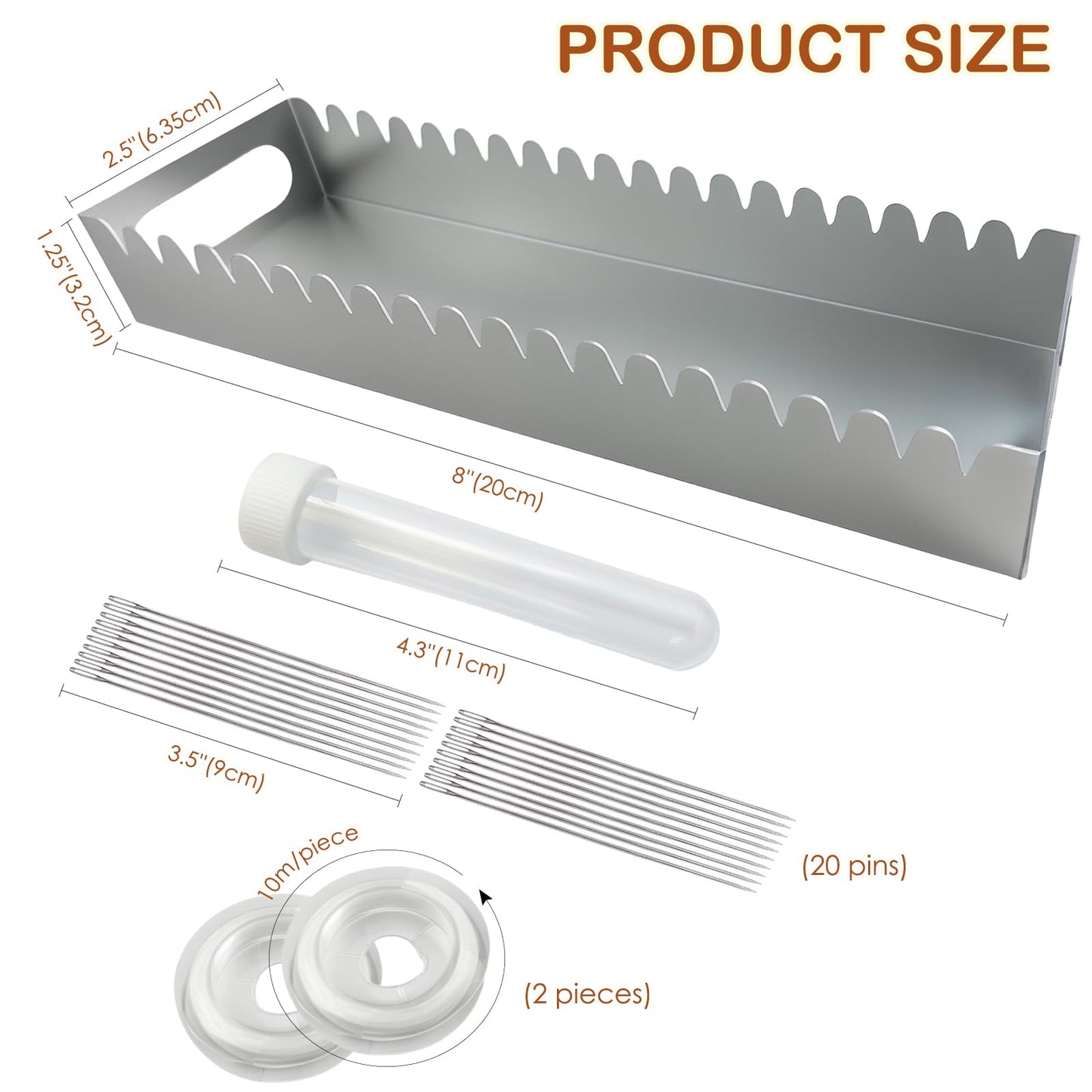 Uiyofok Bead Baking Rack,Polymer Clay Tools for Bead Maker,Drying Rack for Polymer Clay Jewelry Making Supplies(with 20 Pins & 2 Roll of Elastic Strings)