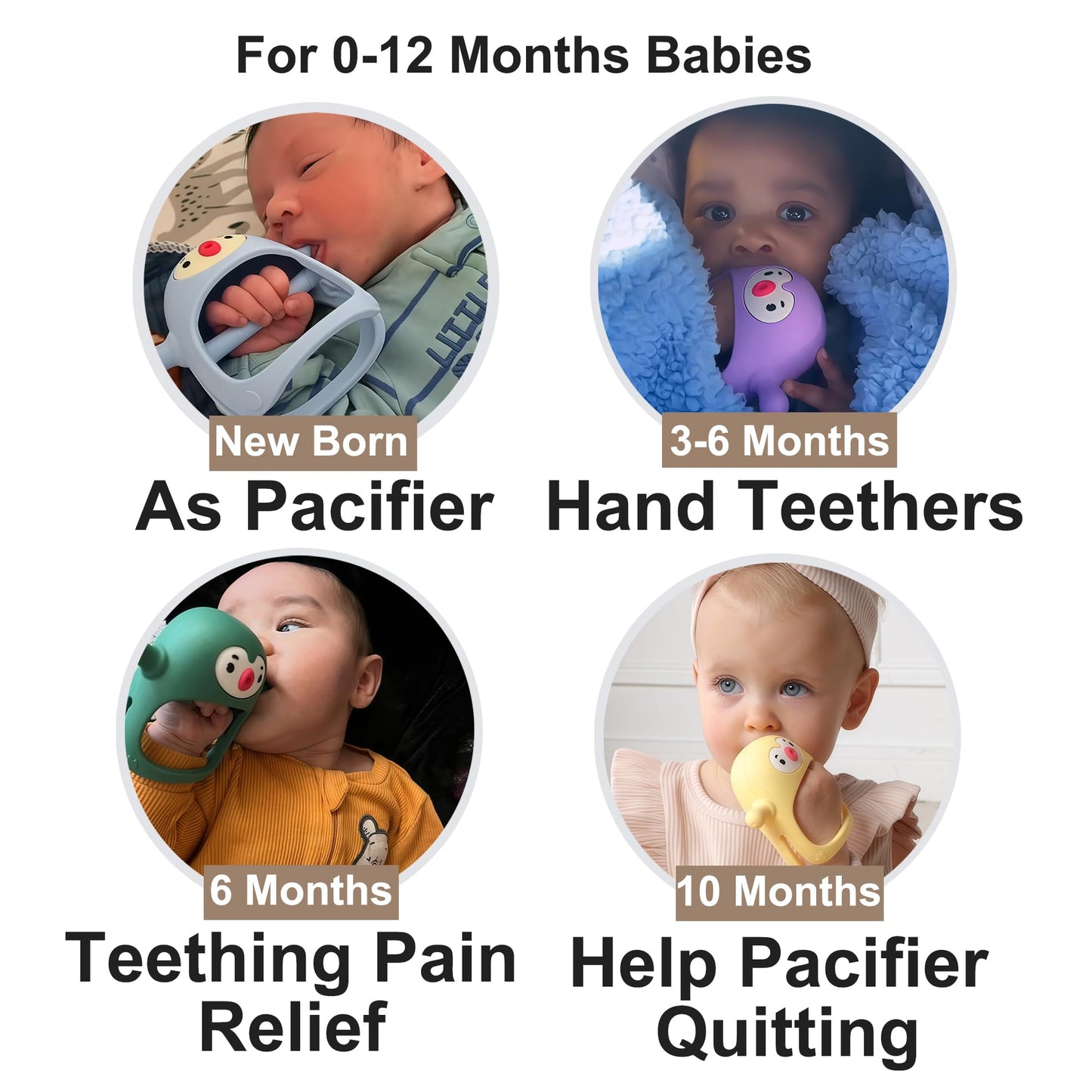 Smily Mia Baby Teething Toys for 0-6Months, Penguin Teethers for Babies 3-6Months | Hand Teether for 0-6M |Teething Mittens for Teething Relief, Baby Pacifier |New Born Essentials, 2Pack