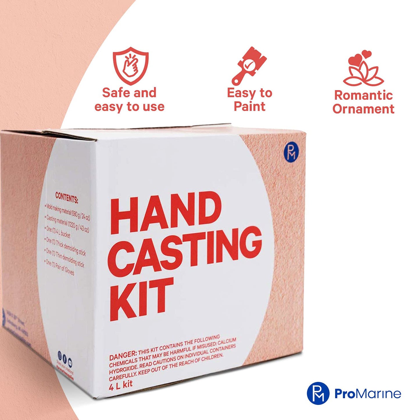 Promise Epoxy Hand Casting Kit, 4-Liter Kit - DIY Mold-Maker for Creating Hand Sculptures, Unique Arts and Crafts Gift, for Couples, Weddings, Anniversaries, and Family Keepsakes