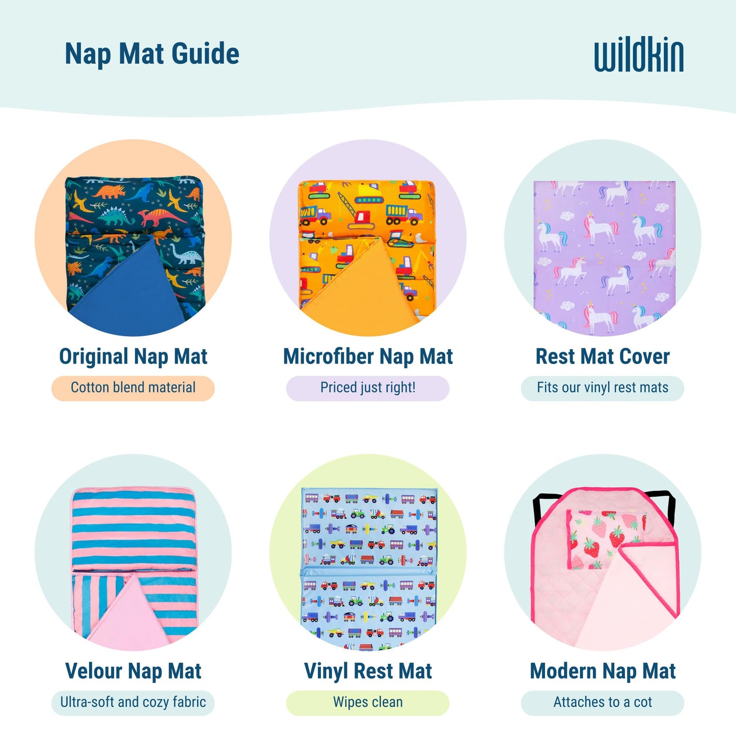 Wildkin Kids Original Nap Mat – Cozy Kids Sleep Mat with Pillow, Ideal for School & Travel - Out of This World