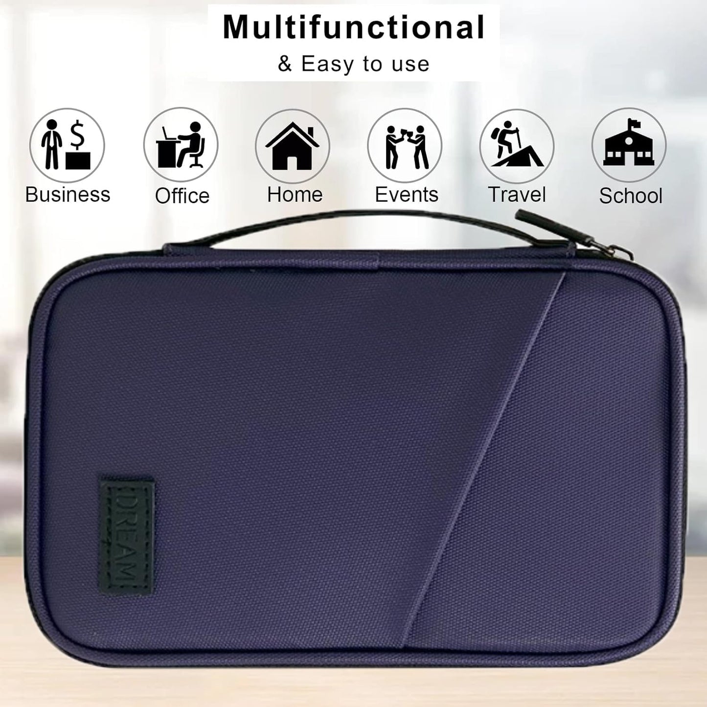 Higoney Waterproof Passport Holder, RFID Blocking Wallet, Portable Travel Document Organizer for Men and Women (Violet)