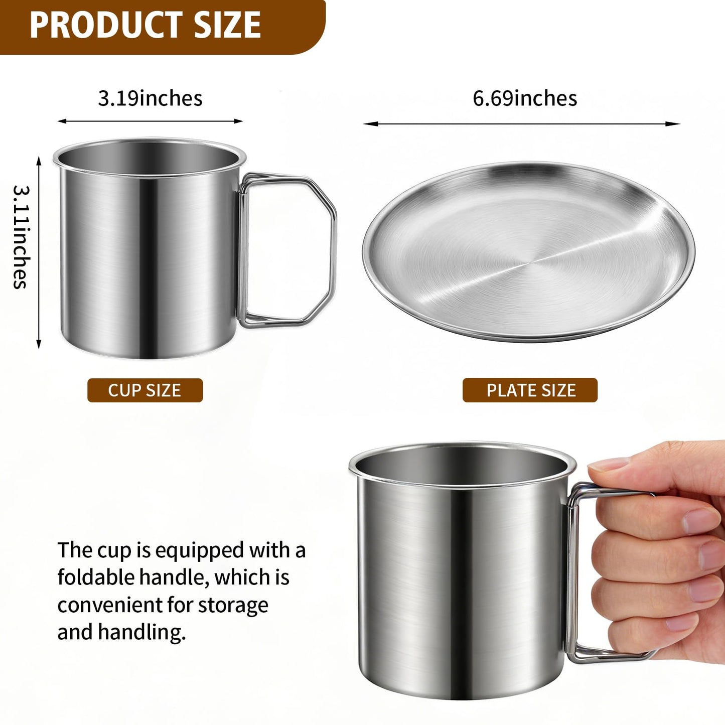 13Pcs Outdoor Camping Cookware Set, Lightweight Pot Pan with Stainless Steel Fork Spoon Kits、Cups and Plate, Perfect for Camping Trips and Climbing