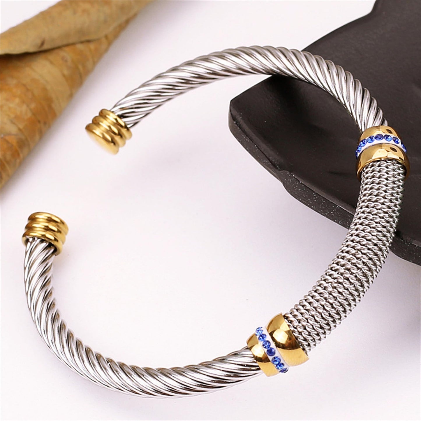925 Sterling Silver Bracelet for Women Chunky Open Bangle for Men Twisted Cable Wire Bangle Bracelet Open Cuff Bangle Bracelet Simple Cuff Bangle Jewelry Gift for Valentine's Day Birthday Graduation