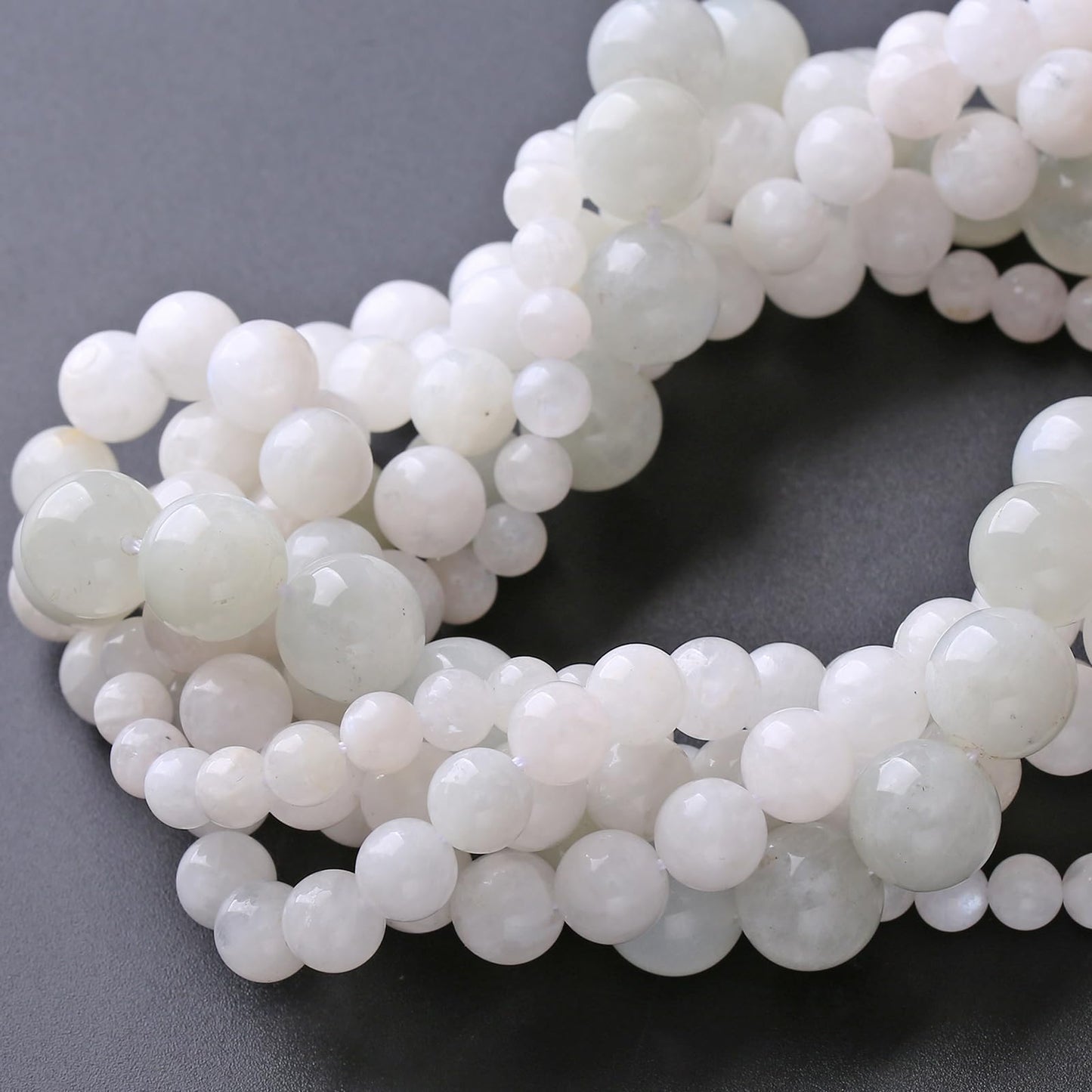 8mm 45pcs Natural Moonstone Stone Beads for Jewelry Making Energy Healing Power Stone Beads DIY Bracelet Necklace Accessories 15"