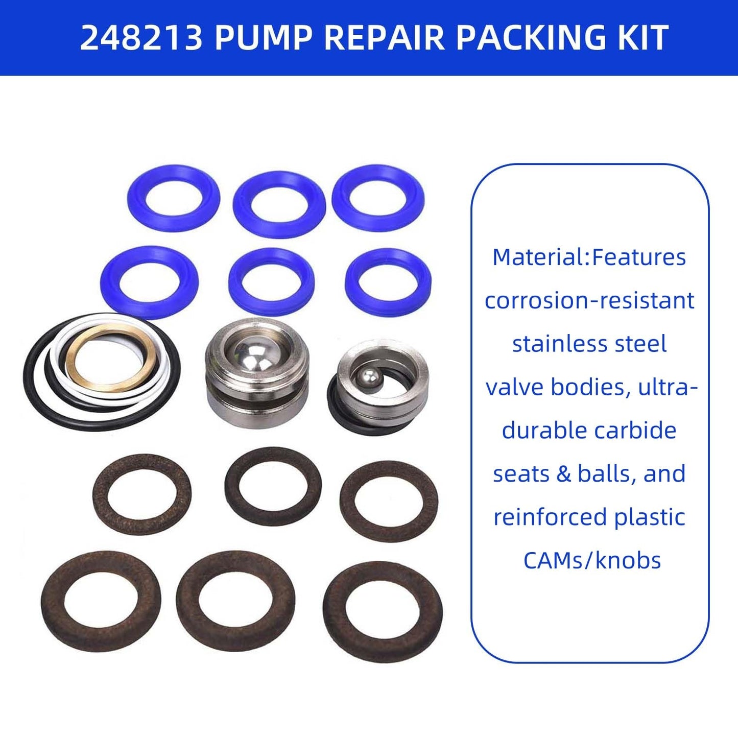 HSKLAADC 248213 Pump Repair Packing Kit for Graco Ultra Max II 1095 1595 GMax 5900 10000 Airless Paint Sprayer Replacement Seal Accessories