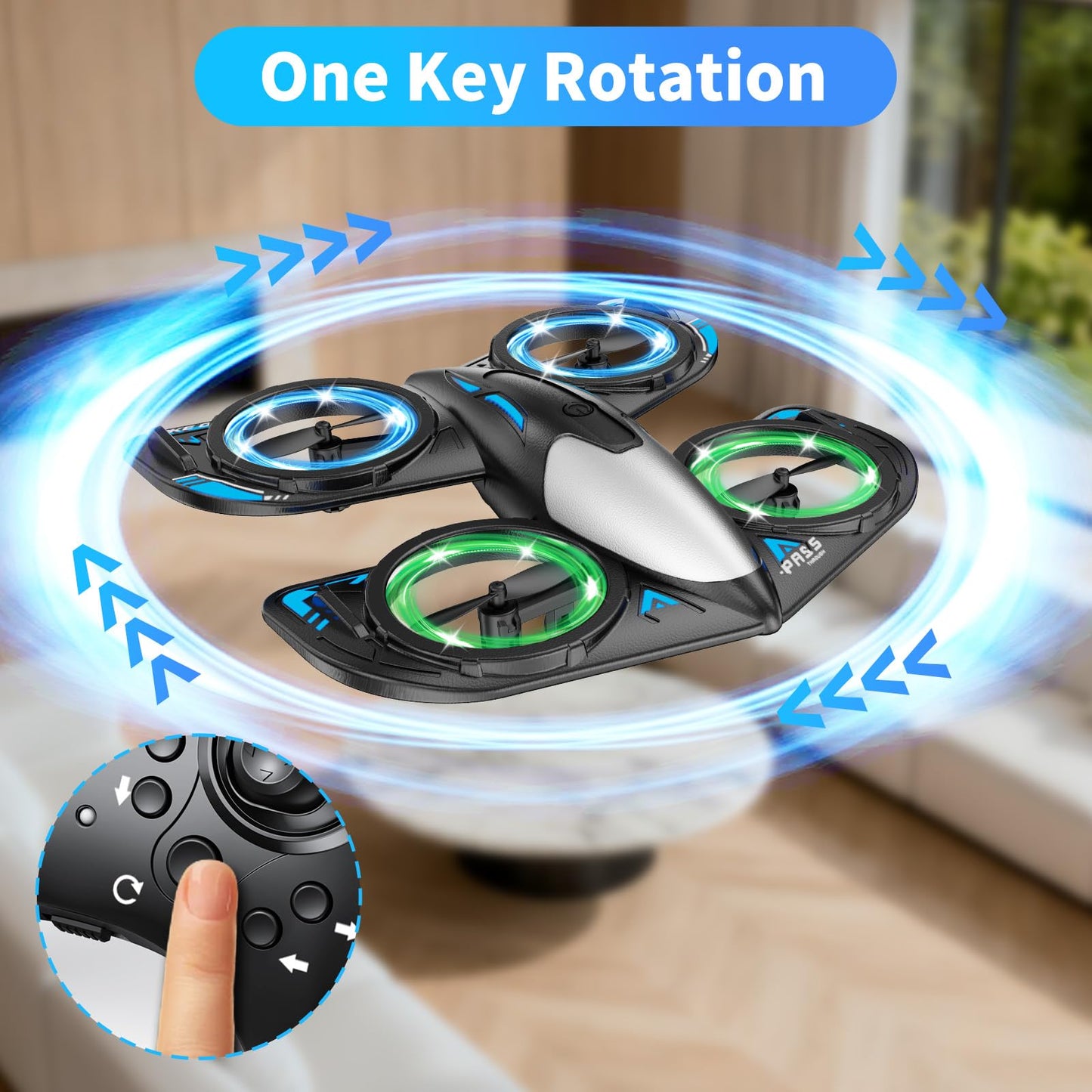 Elinoover RC Drone for Kids Beginners, Foam Remote Control Drone with Cool Lights, 360° Flip, Altitude Hold, 3 Speed Modes, Collision Protection and Ease of Use, RC Airplane Quadcopter Toy Gift for Boys and Girls