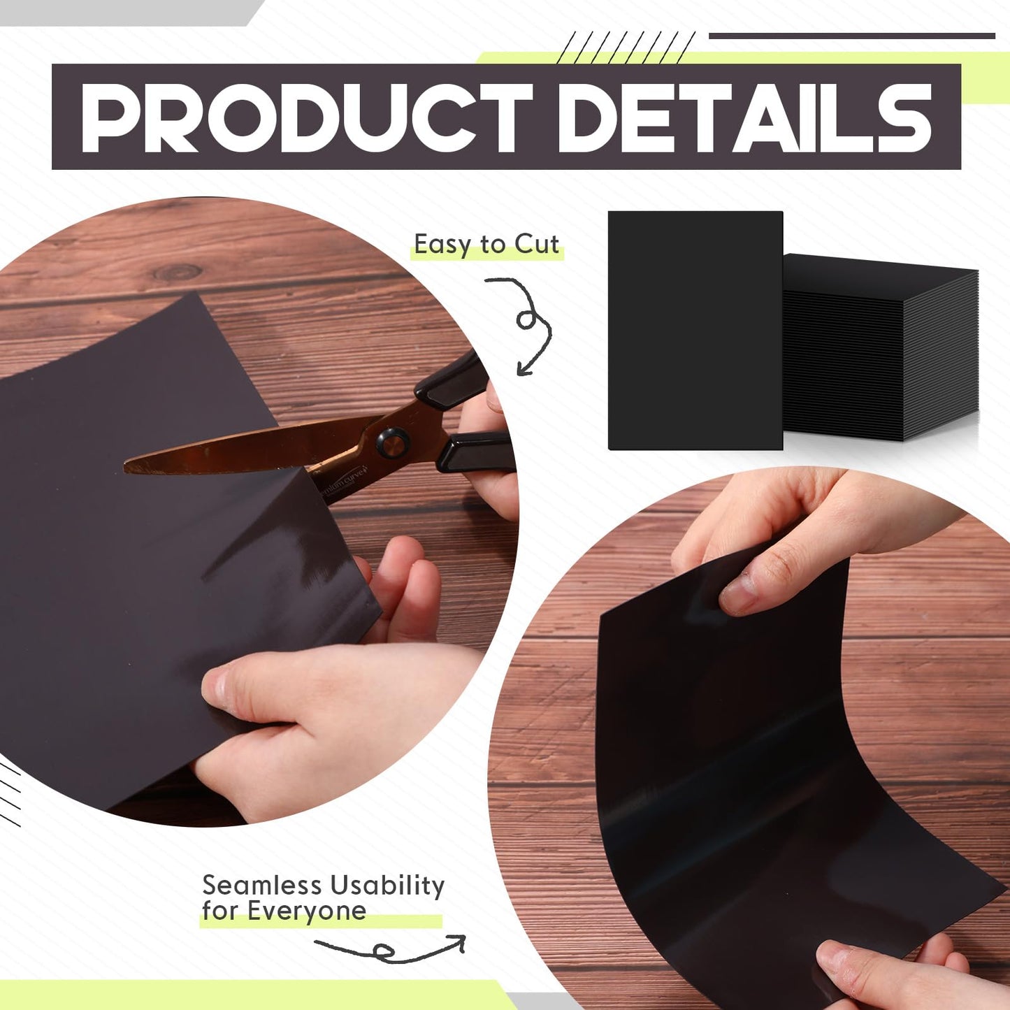 Dinifee 50 Pcs Non Adhesive Magnetic Sheet 5 x 7 Inch for Die Storage Flexible Magnetic Sheets Plain Sheet for Arts and Crafts Scrapbooking DIY Photography, Easy to Cut and Organize