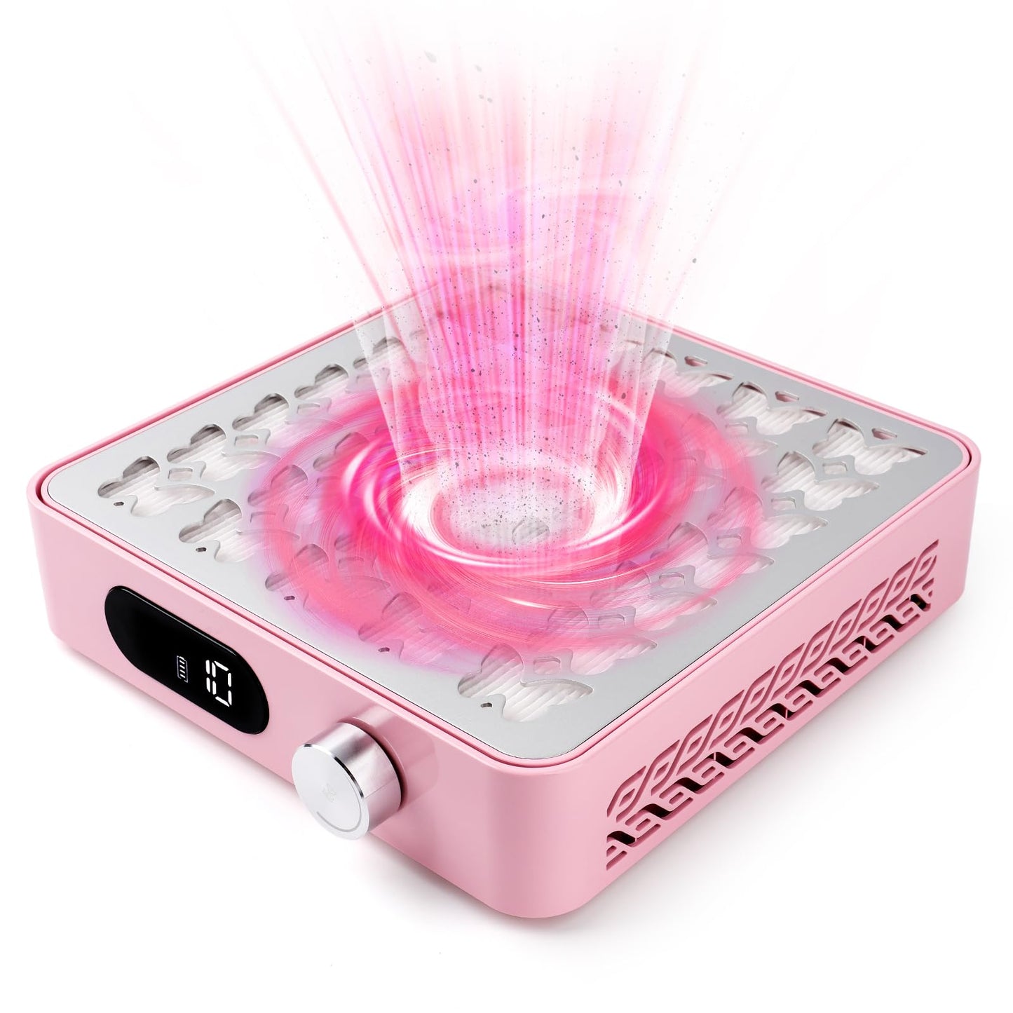 heemeei Nail Dust Collector, Powerful Dust Collector Nail Tech with 11-Gear, Professional Cordless Vacuum Nail Fan Dust Collector for Nail Tech, Nail Salon & Home (Pink)