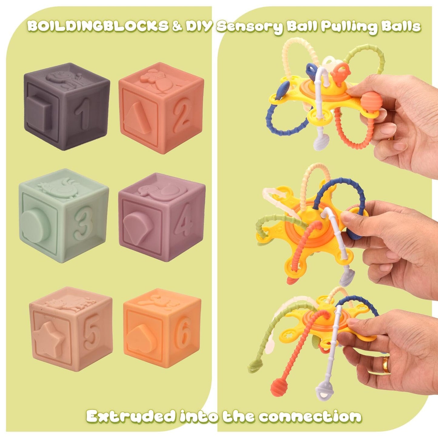 Majabike Baby Toys 6 to 12 Months 7 in 1 Montessori Teething Toys Sorting Sensory Educational Learning Gift for Toddlers Aged 1-3