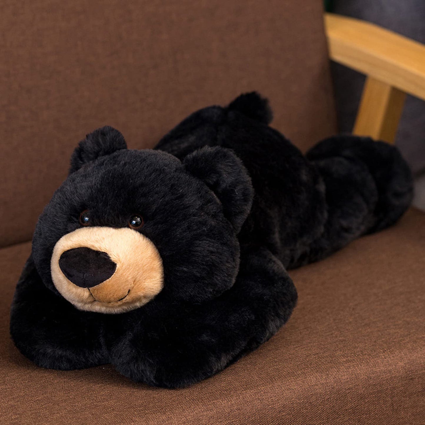 ronivia Weighted Stuffed Animals, 19.7" 3.3lbs Weighted Bear Stuffed Animal Toy Cute Black Bear Plush Pillow Weighted Plush Animals Toy