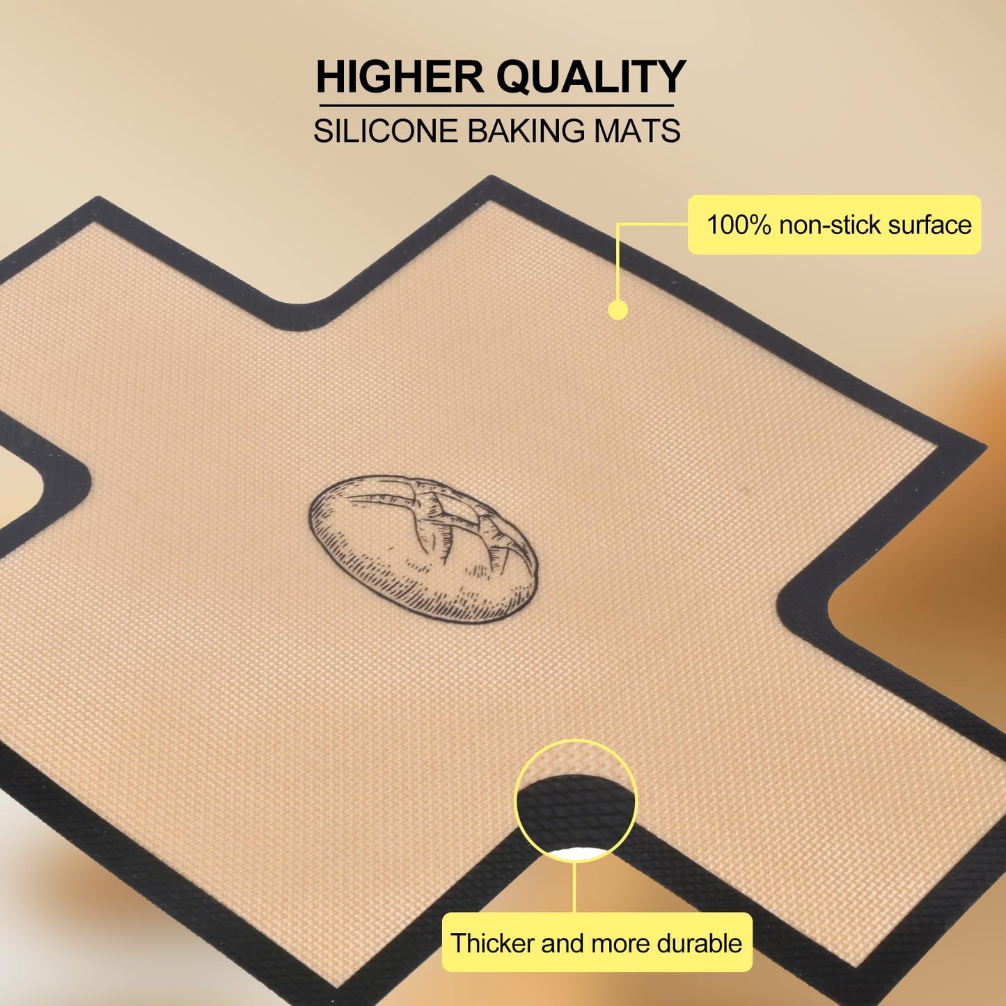 BERBAM 2 Pcs Thickened Silicone Bread loaf pan liners for baking bread 9x5，Silicone Baking Mat for 9x5 Inch Loaf Pan, Nonstick & Reusable, Easy to Clean, High-Temp Resistant (Black and Gray)