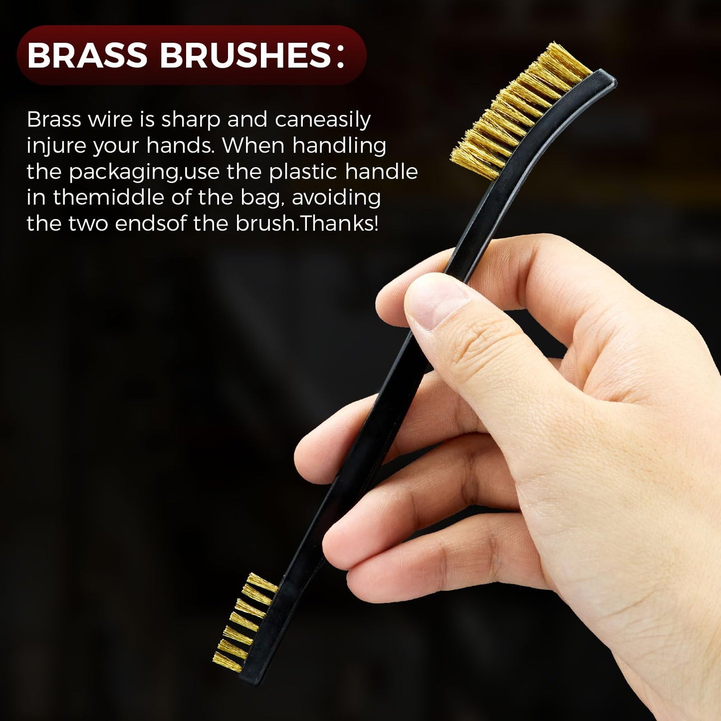 12 Pack Double-Ended Gun Cleaning Brushes Set, Brass Brush Gun Cleaning -Nylon Handle - All Purpose Cleaning Supplies Kit