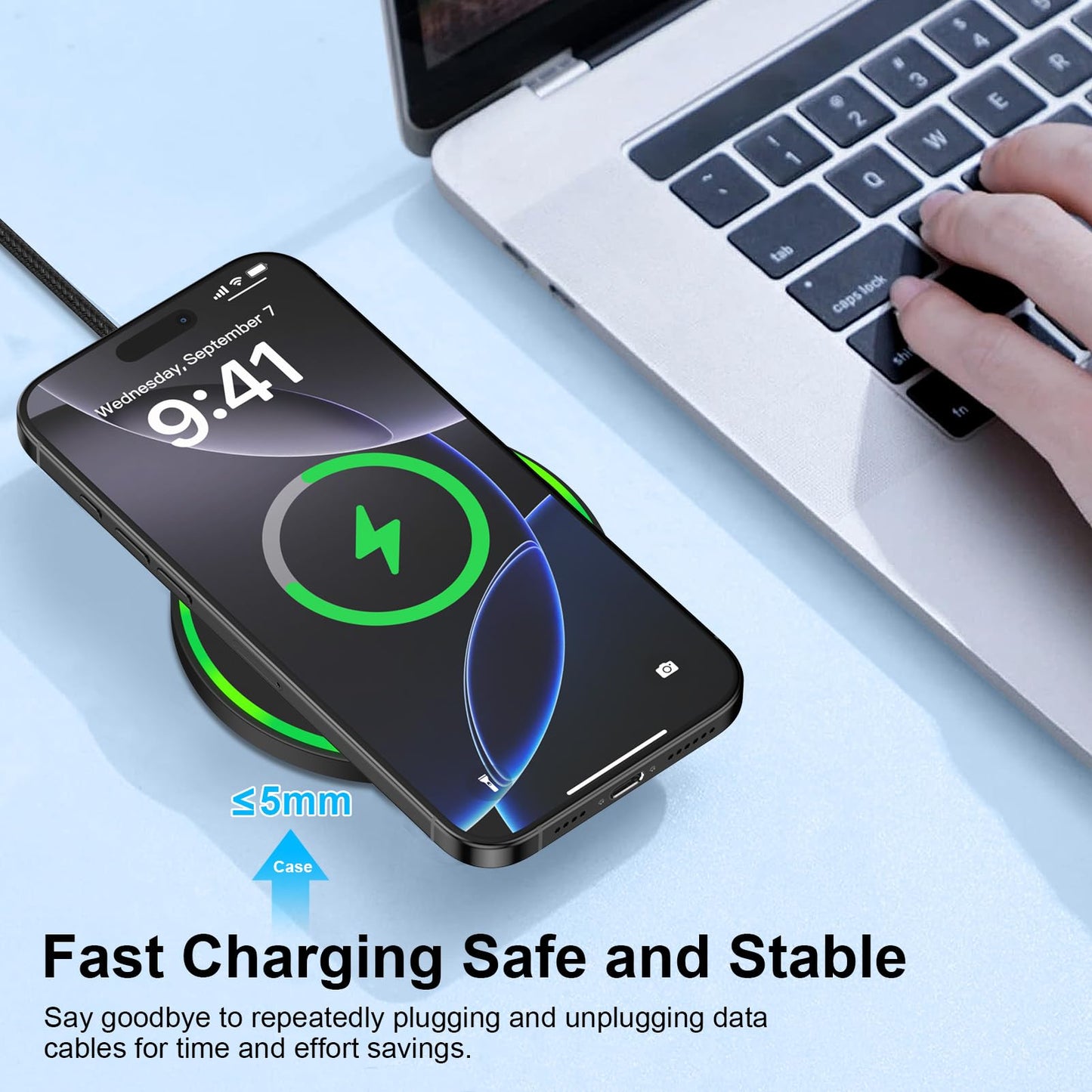 15W Wireless Charger Fast Charging Pad for Motorola Moto G Power 2025/razr+/G Stylus 5G 2025/Edge+, Android Wireless Charging Station with 18W Adapter for Samsung Galaxy S26 S25 Ultra S24 FE, Pixel 10