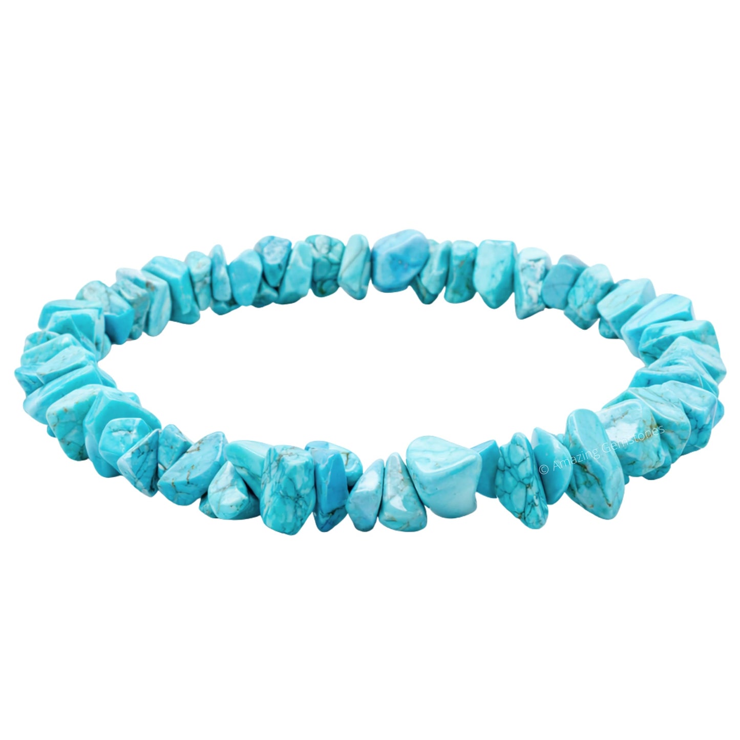 Amazing Gemstone Chips Bracelet (Turquoise (Howlite))