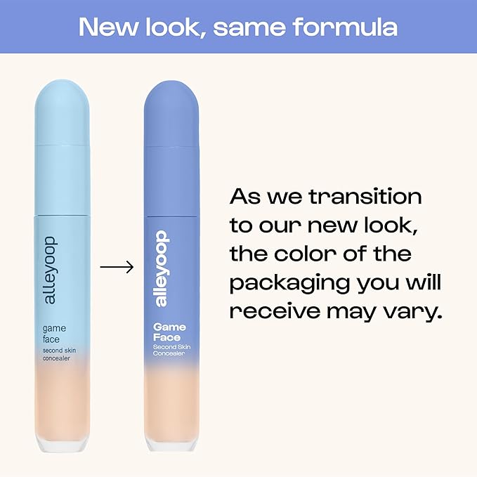 Alleyoop Game Face Makeup Concealer - Lightweight, Buildable Under Eye Concealer for Dark Circles, Hydrating Cream Formula for Women with Aloe Stem Cell - Smooth, Crease-Proof Makeup, Brilliant