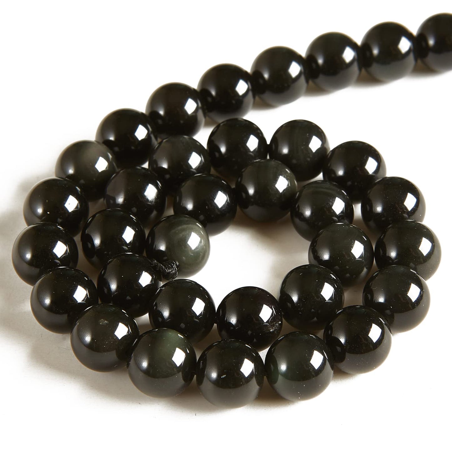 100pcs 6mm Black Obsidian Beads Natural Gemstone Beads Round Loose Beads for Jewelry Making