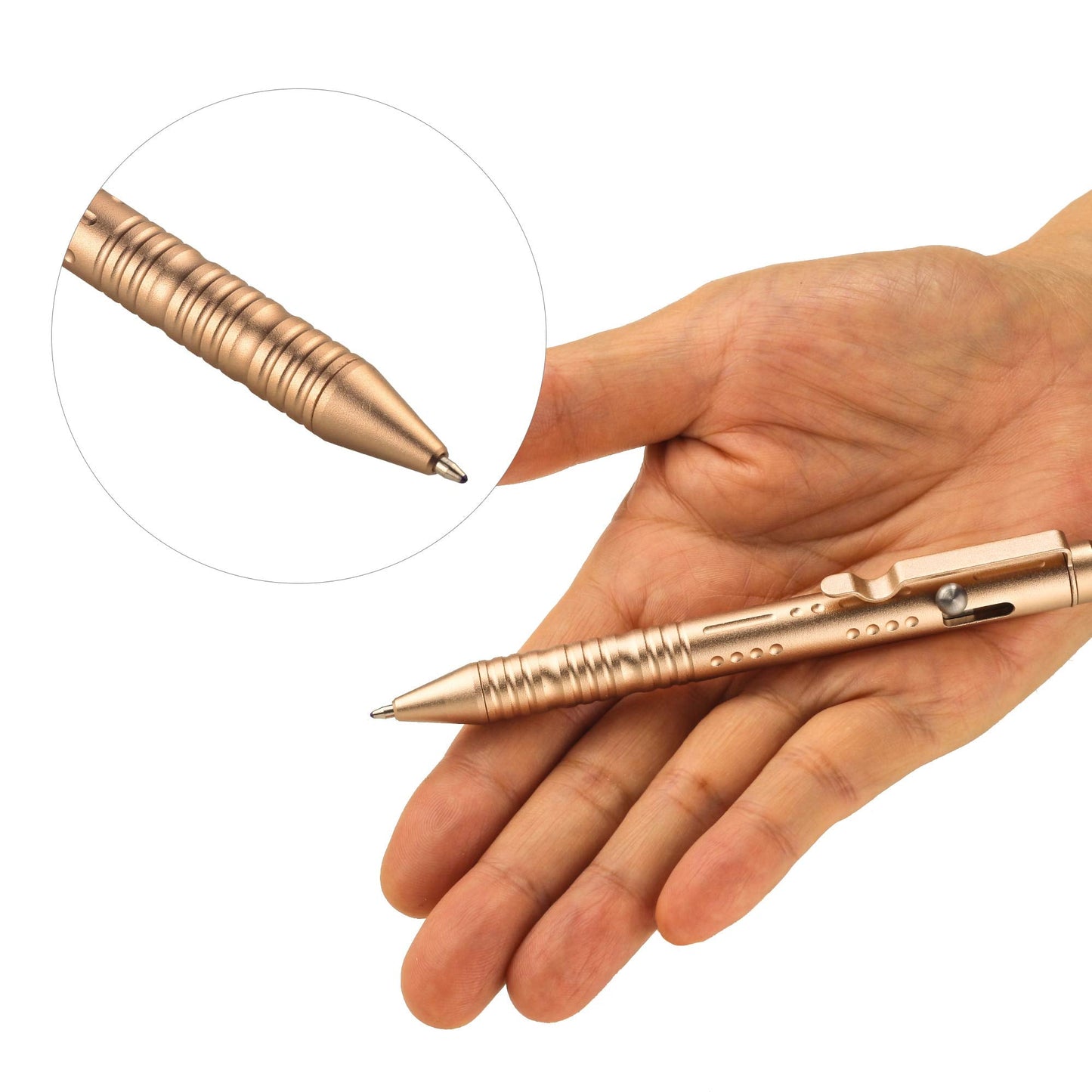 SMOOTHERPRO Bolt Action Pen with Tungsten Side 3 Colors for EDC Pocket Color Rose Gold(TP158)