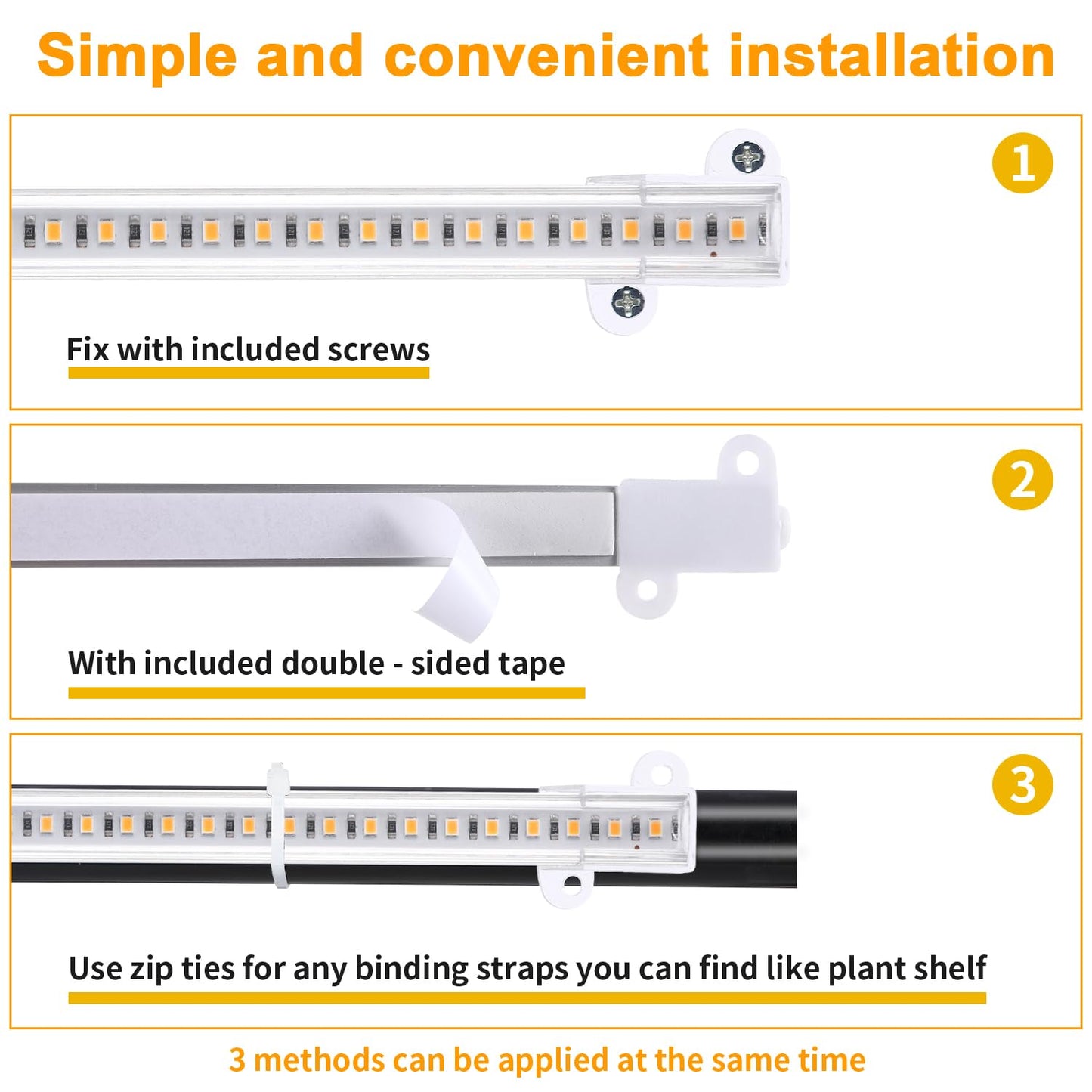 8.6'' Mini Two Strip Growing Lamp for Indoor Plants, 3000K Full Spectrum LED Grow Light Strips with Auto ON/Off 3/9/12H Timer & 10 Dimmable Levels for Green House Succulent (2 Head×2 Pack)