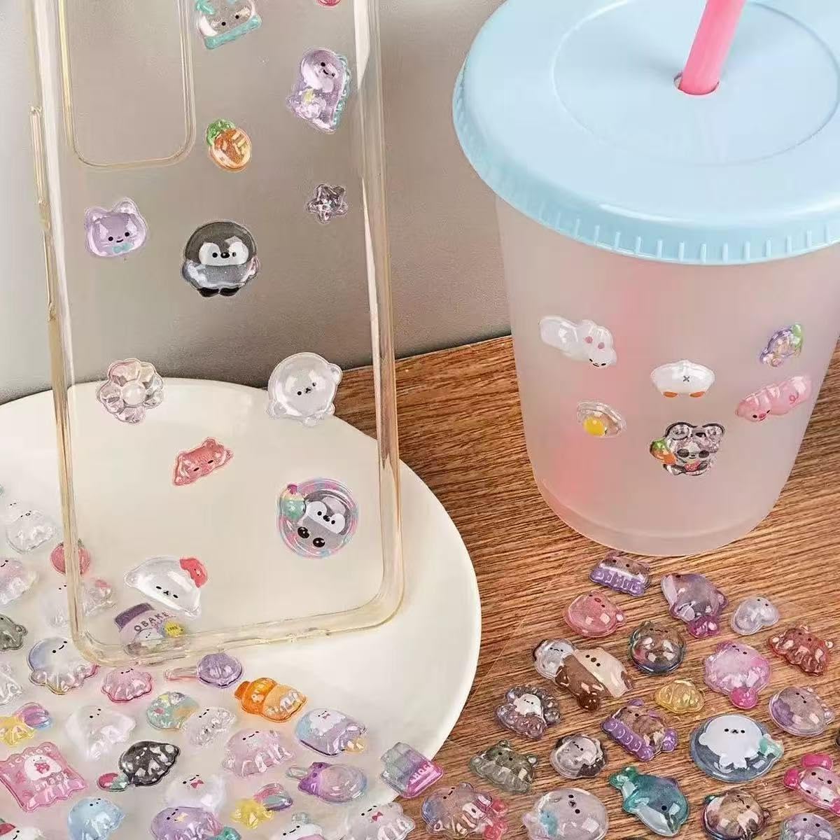 3D Cute Mini Puffy Stickers,10 Sheets 500+Kawaii Air Decorative Stickers HEYFUMMAI for Phone Case Or DIY Planners Notebooks Scrapbooks Handbooks Decoration ﻿