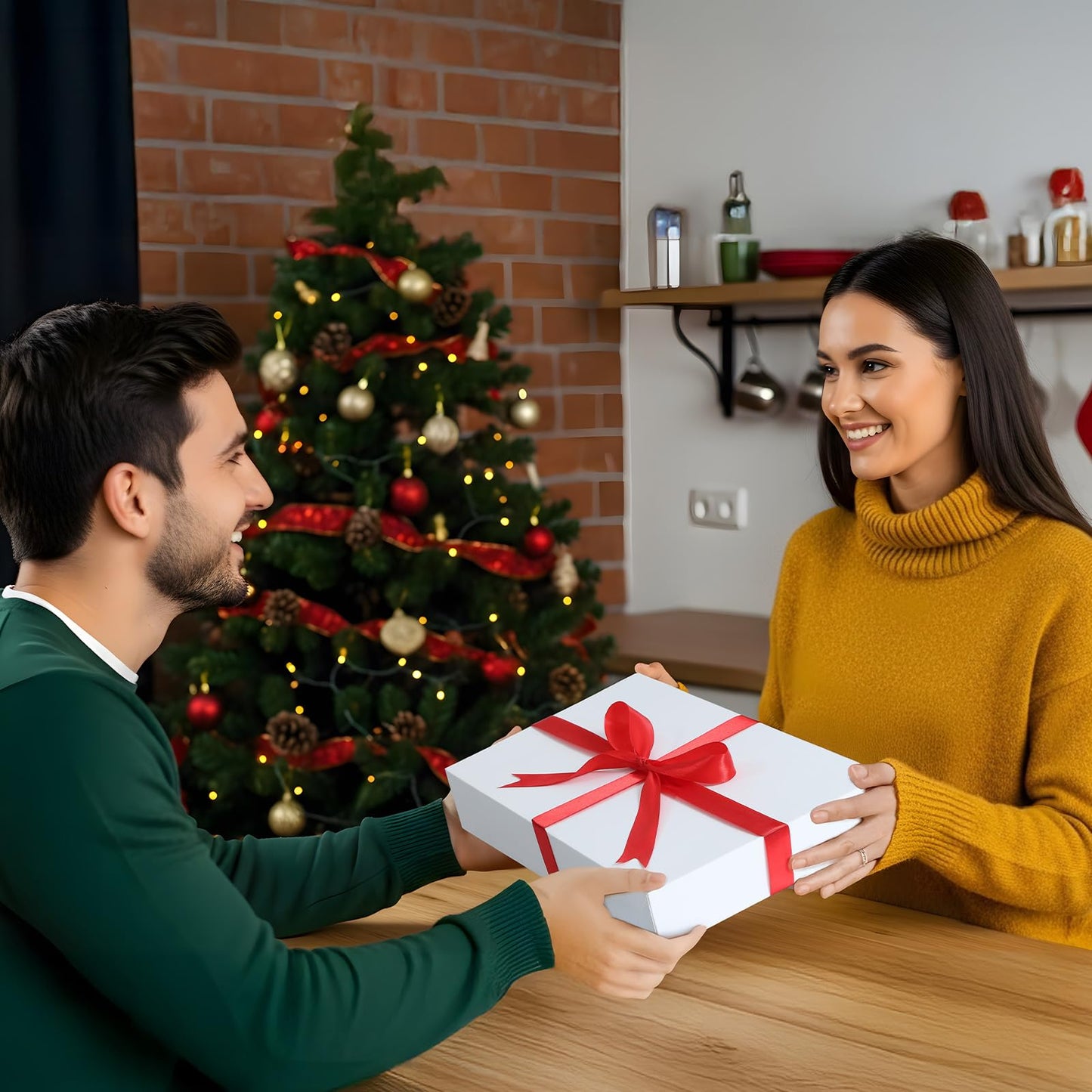 STYPOP 12 Pack Gift Boxes with Lids for Present - 6 Extra Large 17" (4" Deep) & 6 Large 14" (2" Deep) White Gift Boxes for Clothing Wrapping, Christmas