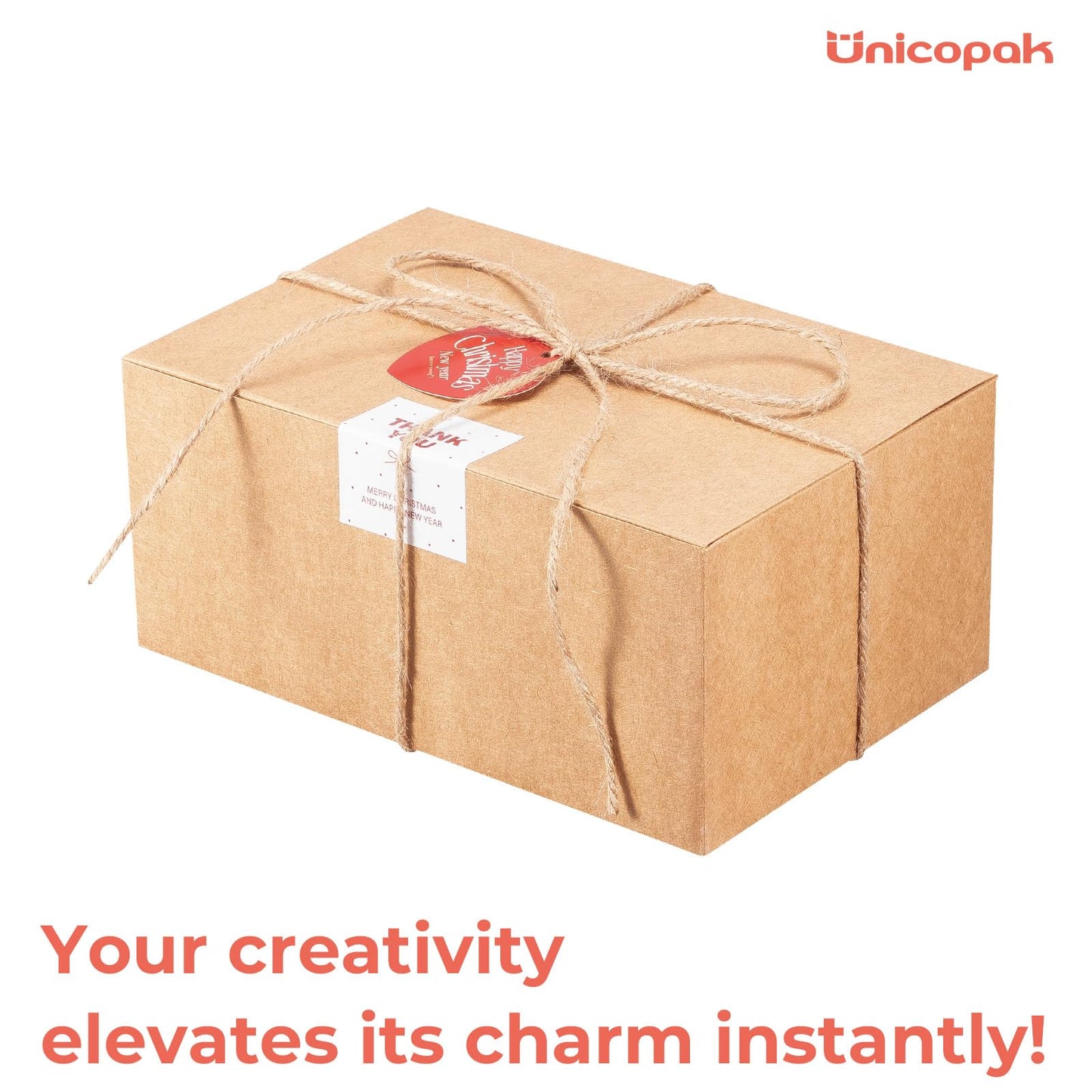 UnicoPak 18 Pack 9x6x4 Gift Boxes Bulk Brown Kraft Gift Boxes with Lids for Presents for Gifts Birthday Wedding Bridesmaid Proposal Valentines Christmas