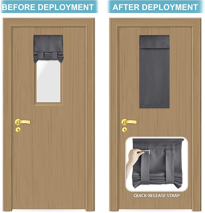 RYB HOME Sidelight Door Curtains for Small Windows, Room Darkening Sides Shades Heavy Duty Vertical Door Blinds Full Privacy for Patio Door Window, 1 Panel, Grey, W12 x L40