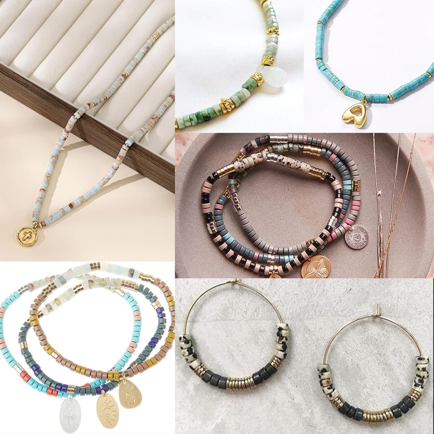 NITOPUPU 150Pcs 4×2mm Natural Indian Agate Spacer Stone Beads for Jewelry Making Supplies, Loose Semi Flat Round Gemstone Tube Beads for Bracelets DIY Crafts